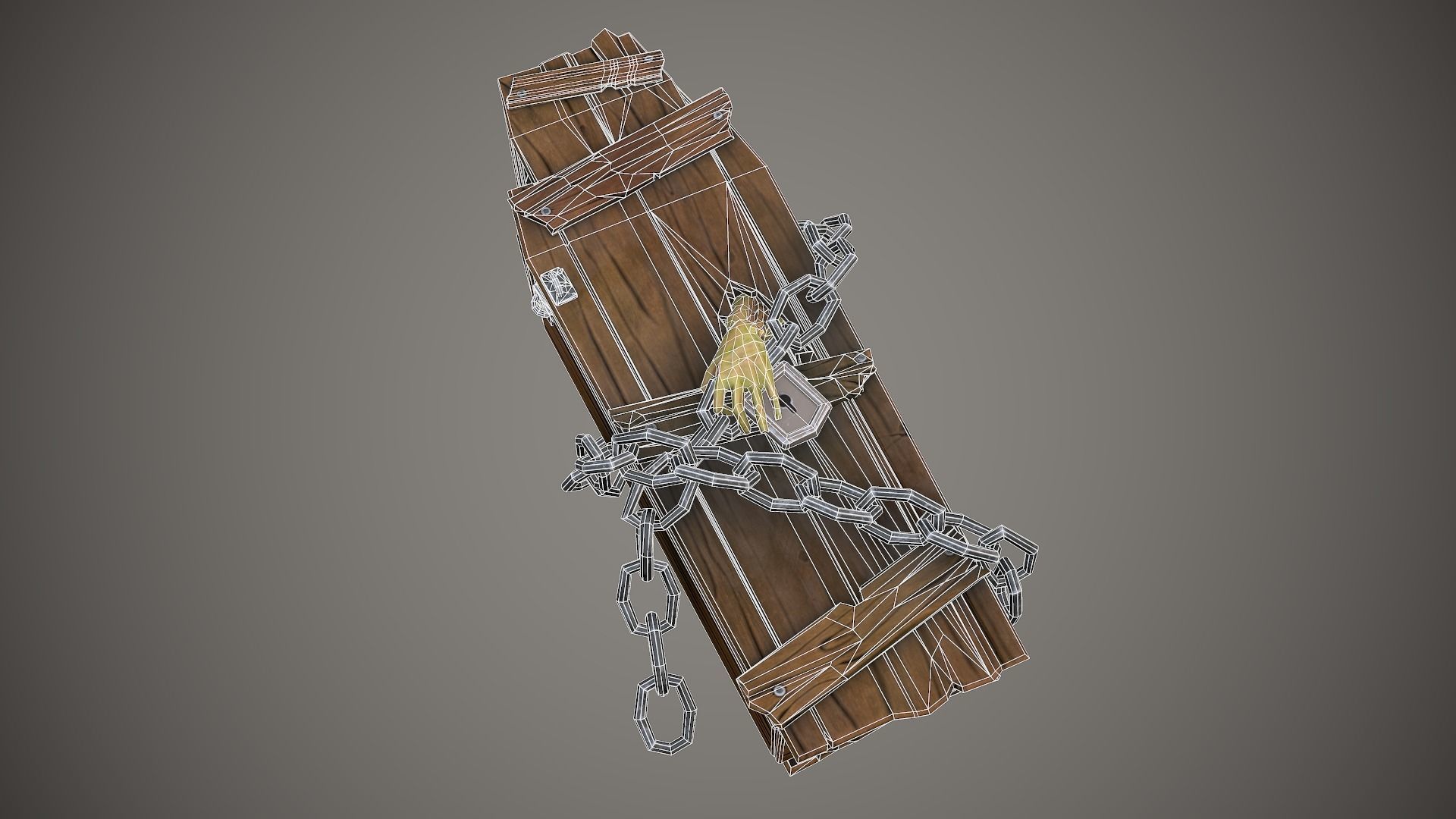 Stylized PBR Coffin Low-poly 3D model_5