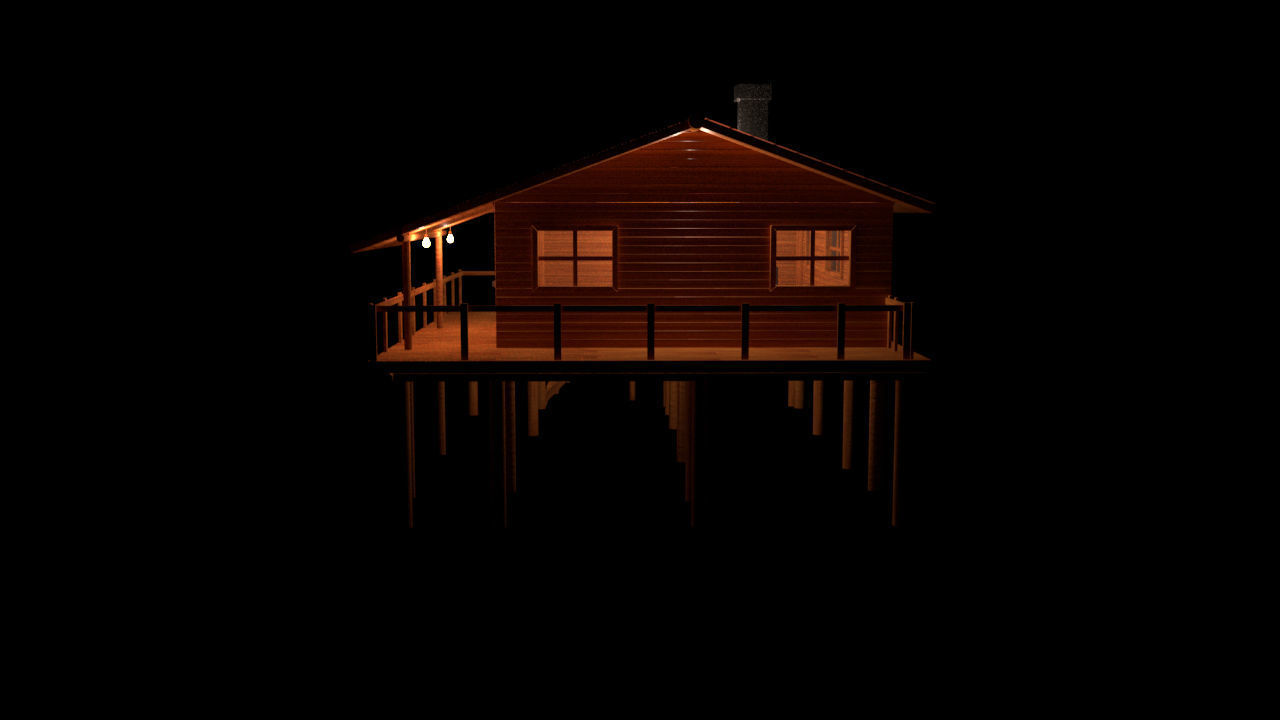wooden house 3D model_3