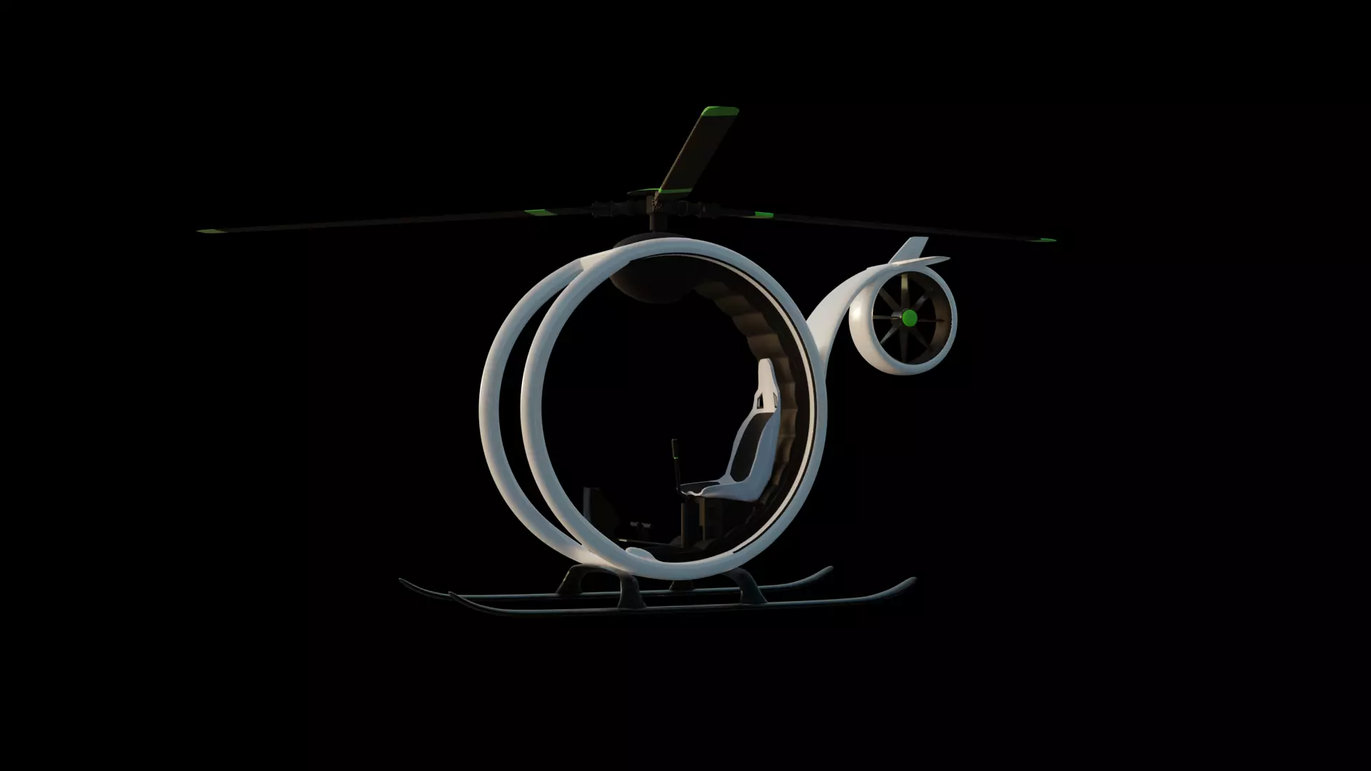 Scifi-looking Helicopter Free 3D model