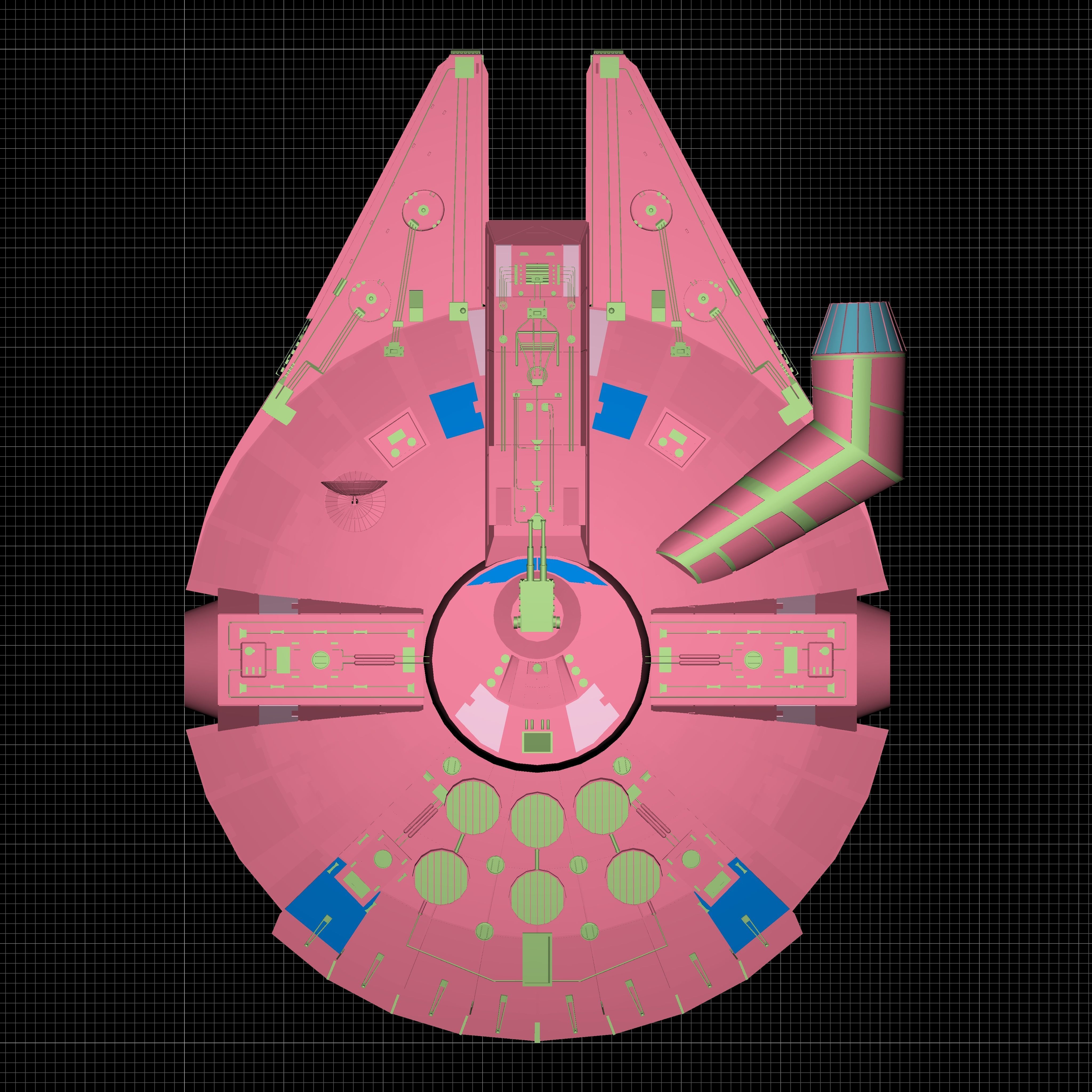 millennium falcon 3D model_4