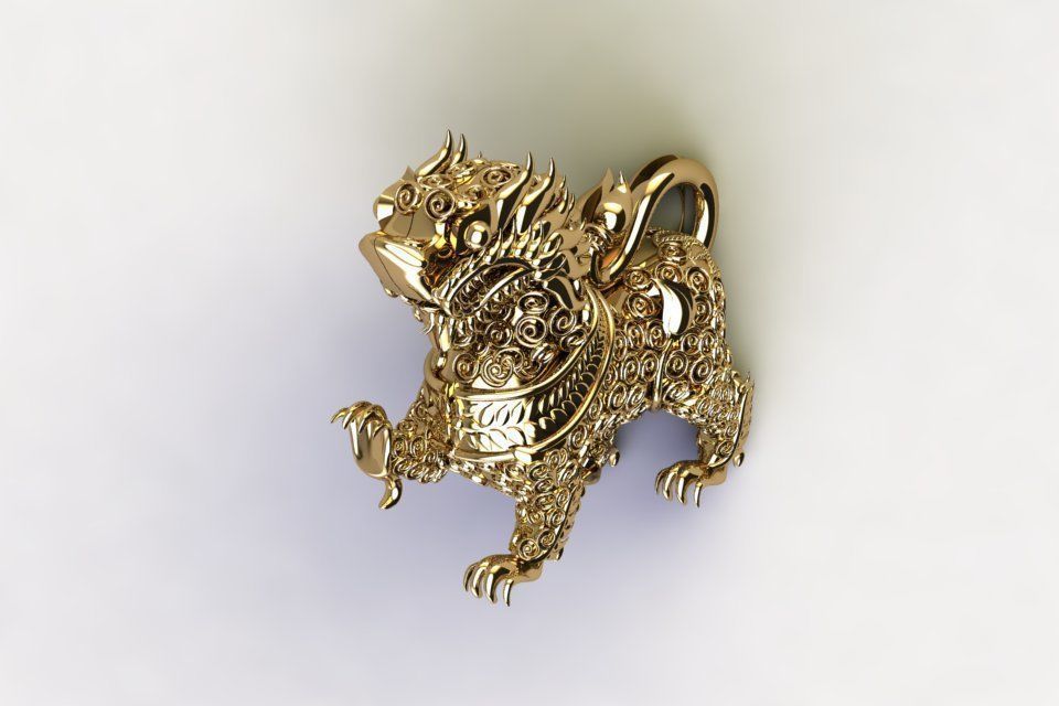 Lions Pendant Cambodia  3D model_6