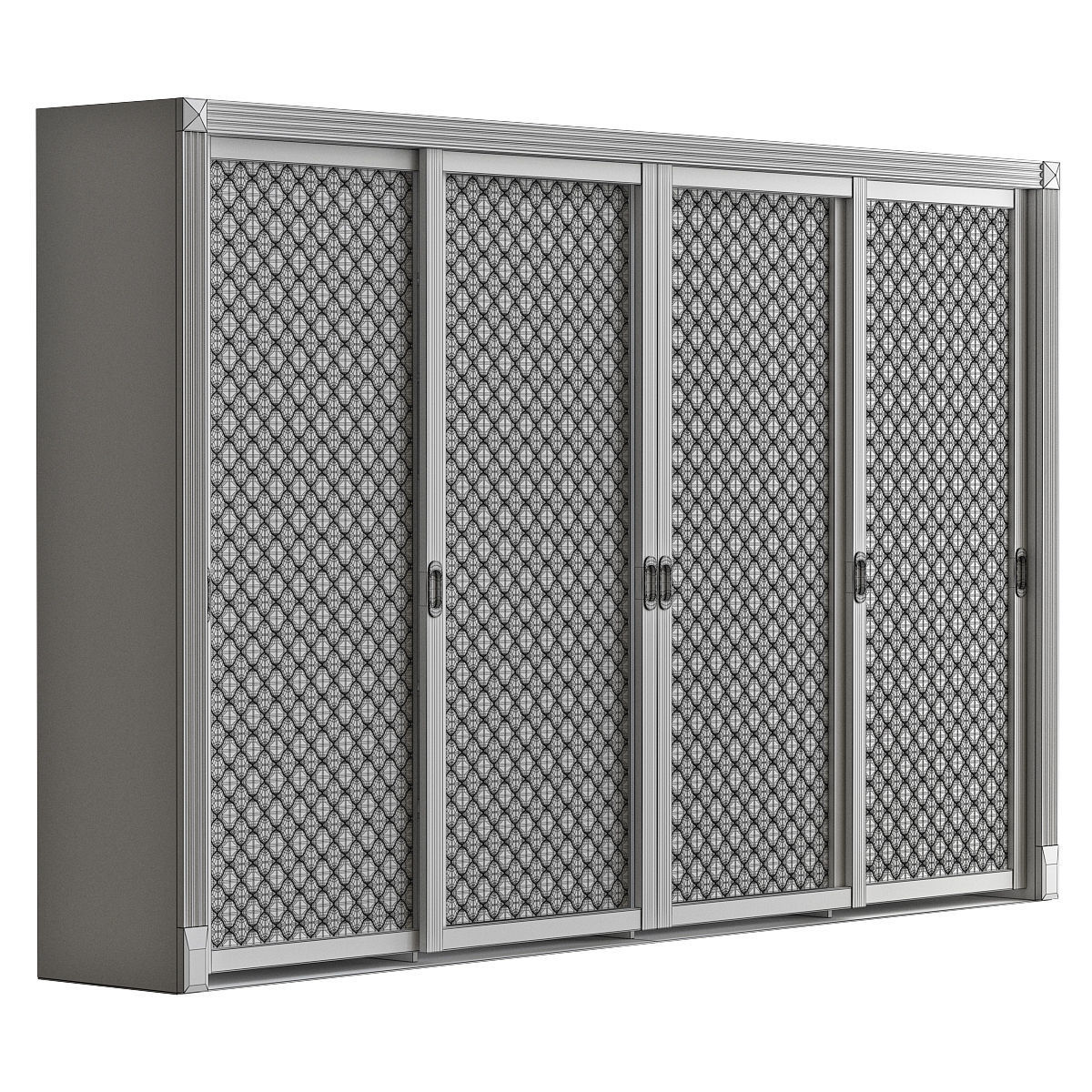 Wardrobe 3d model ikea sliding doors 3D model_1