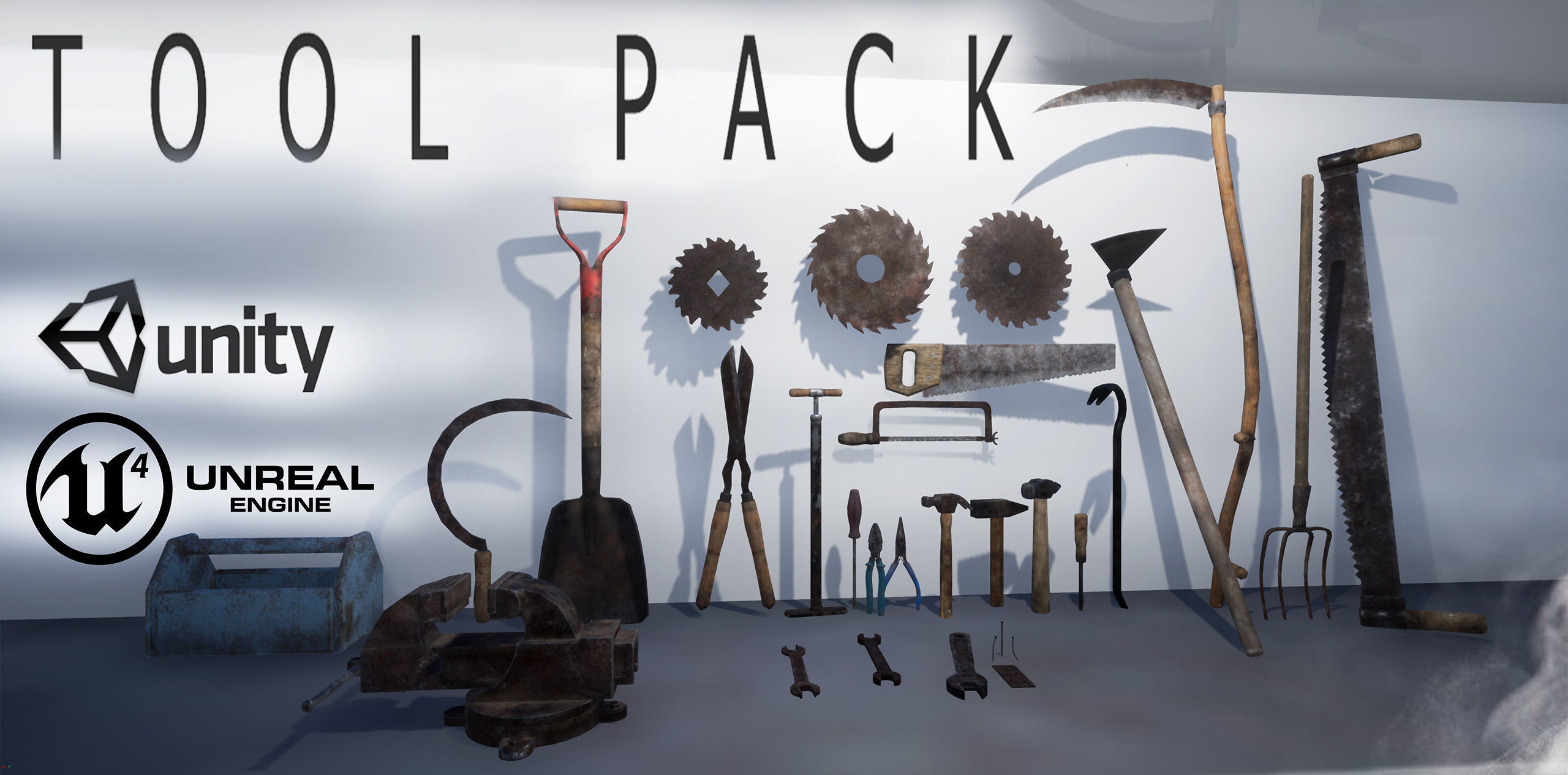 Tool Pack Low-poly 3D model_0