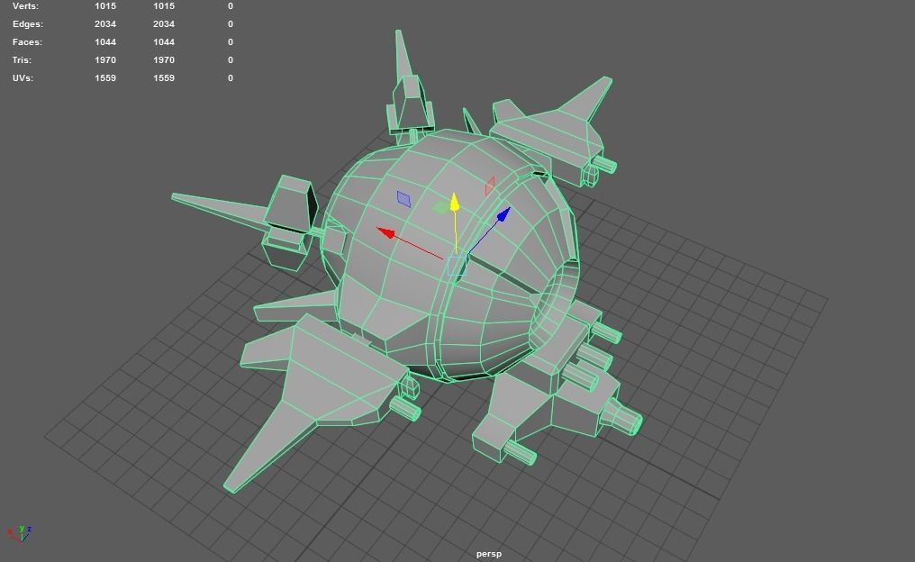 Sci-Fi Military Drone - PBR Low-poly 3D model_16