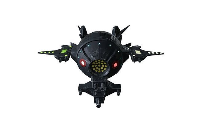 Sci-Fi Military Drone - PBR Low-poly 3D model