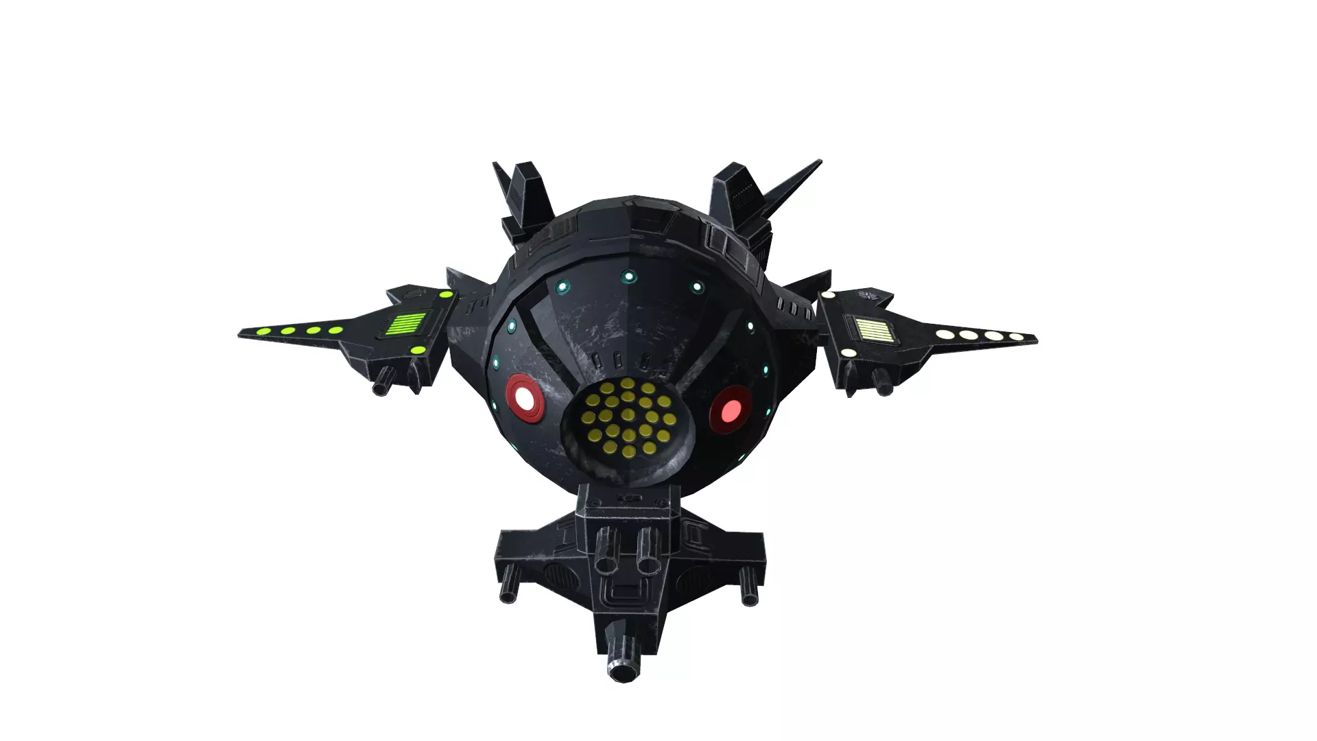 Sci-Fi Military Drone - PBR Low-poly 3D model_0