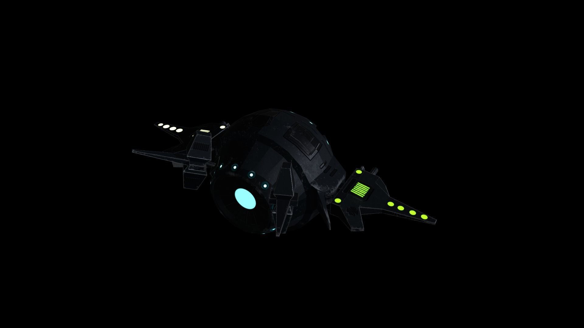 Sci-Fi Military Drone - PBR Low-poly 3D model_9