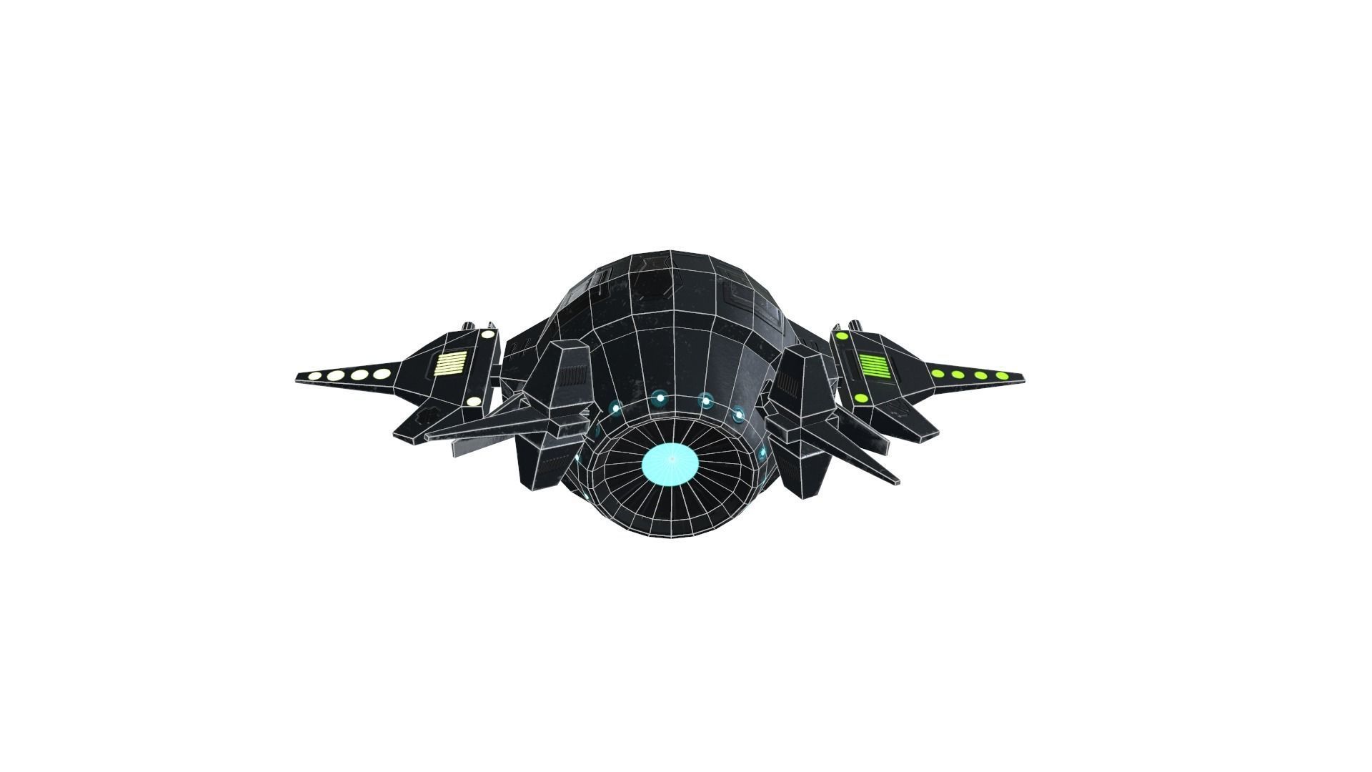 Sci-Fi Military Drone - PBR Low-poly 3D model_11