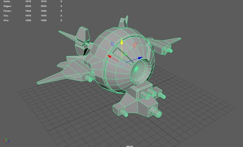 Sci-Fi Military Drone - PBR Low-poly 3D model_1