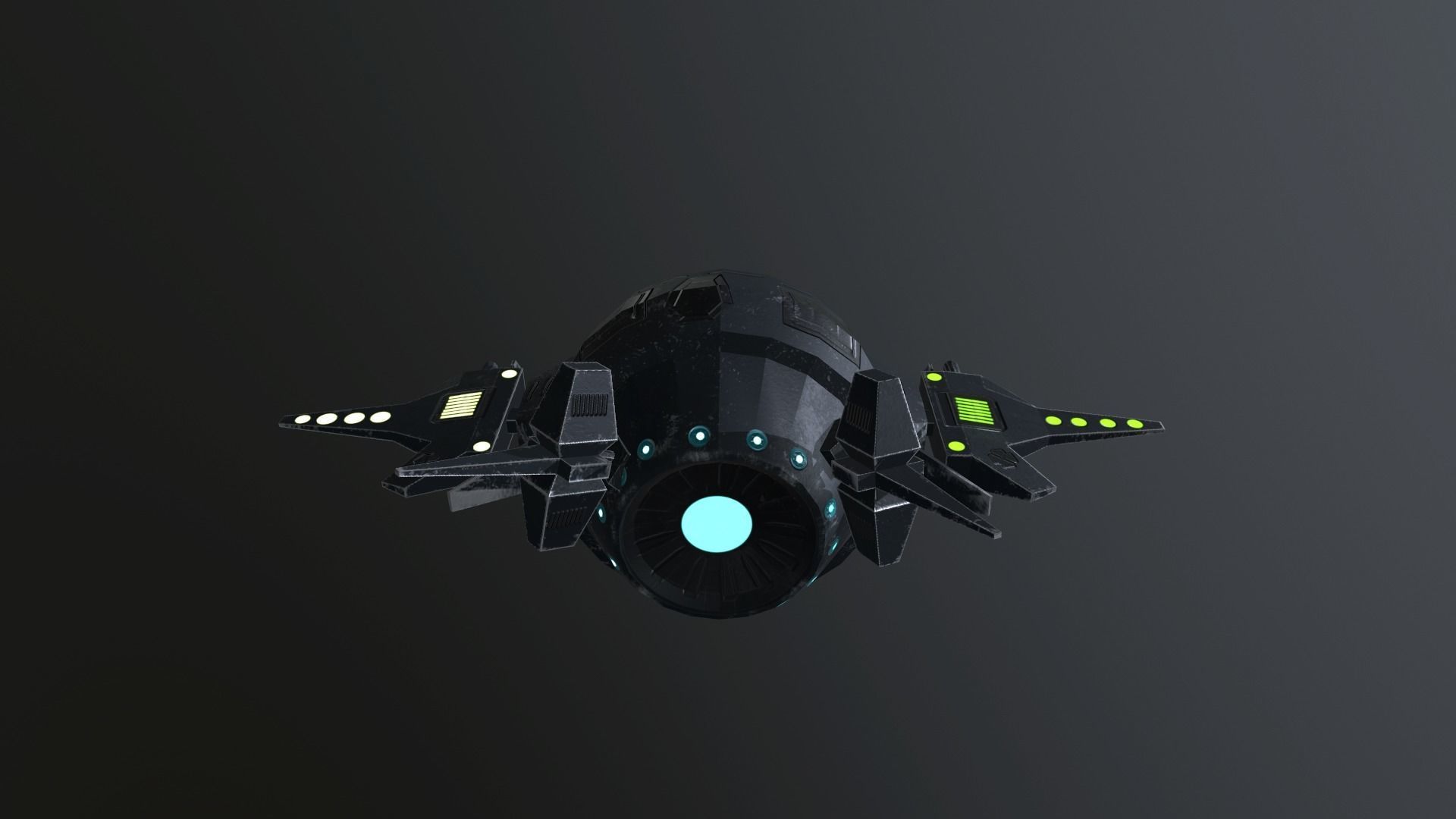 Sci-Fi Military Drone - PBR Low-poly 3D model_6