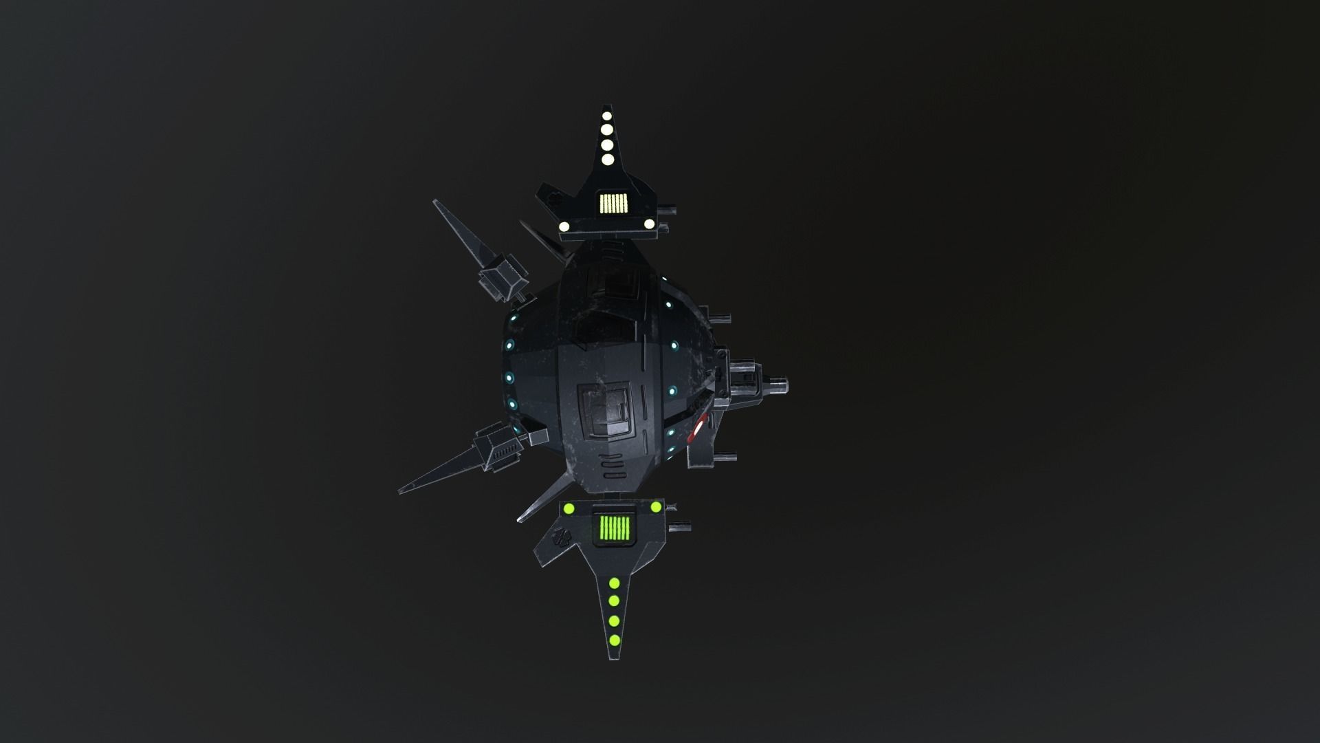 Sci-Fi Military Drone - PBR Low-poly 3D model_7
