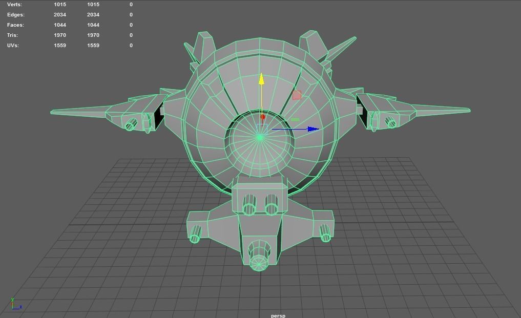Sci-Fi Military Drone - PBR Low-poly 3D model_14