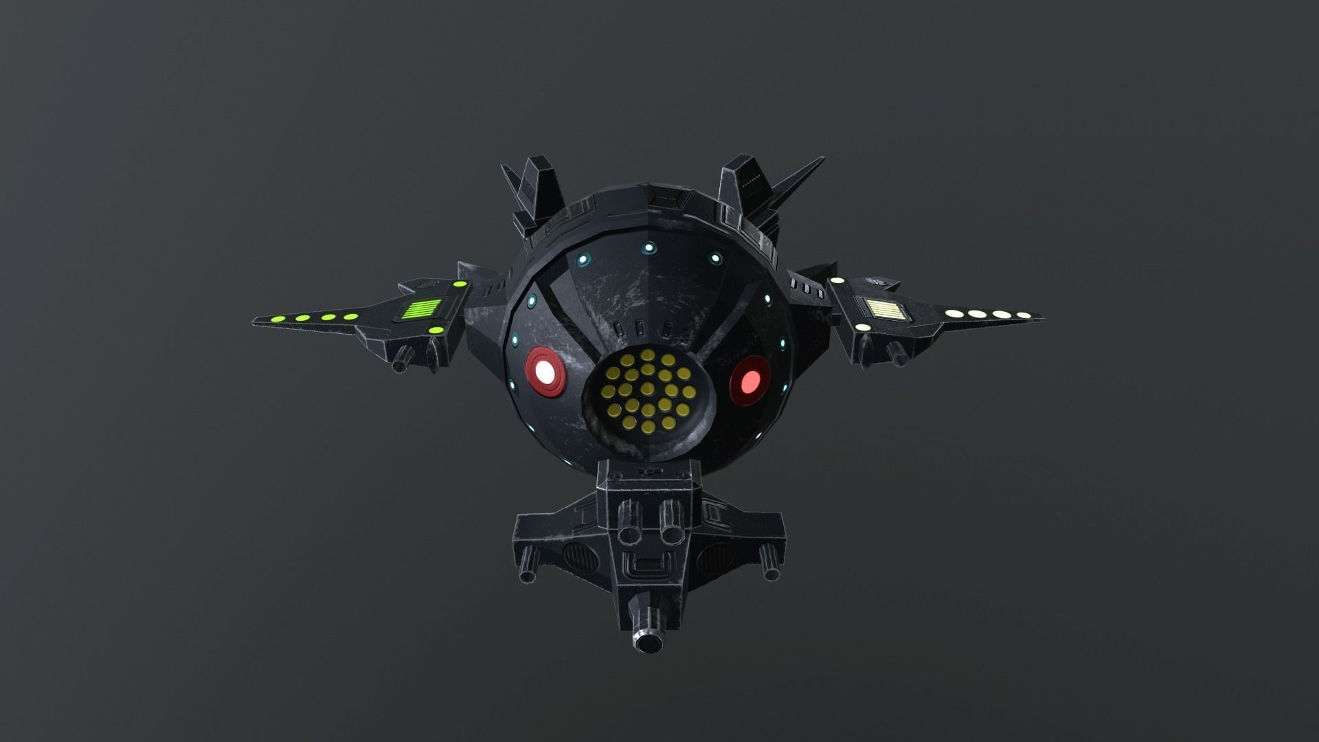 Sci-Fi Military Drone - PBR Low-poly 3D model_4