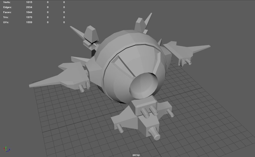 Sci-Fi Military Drone - PBR Low-poly 3D model_17