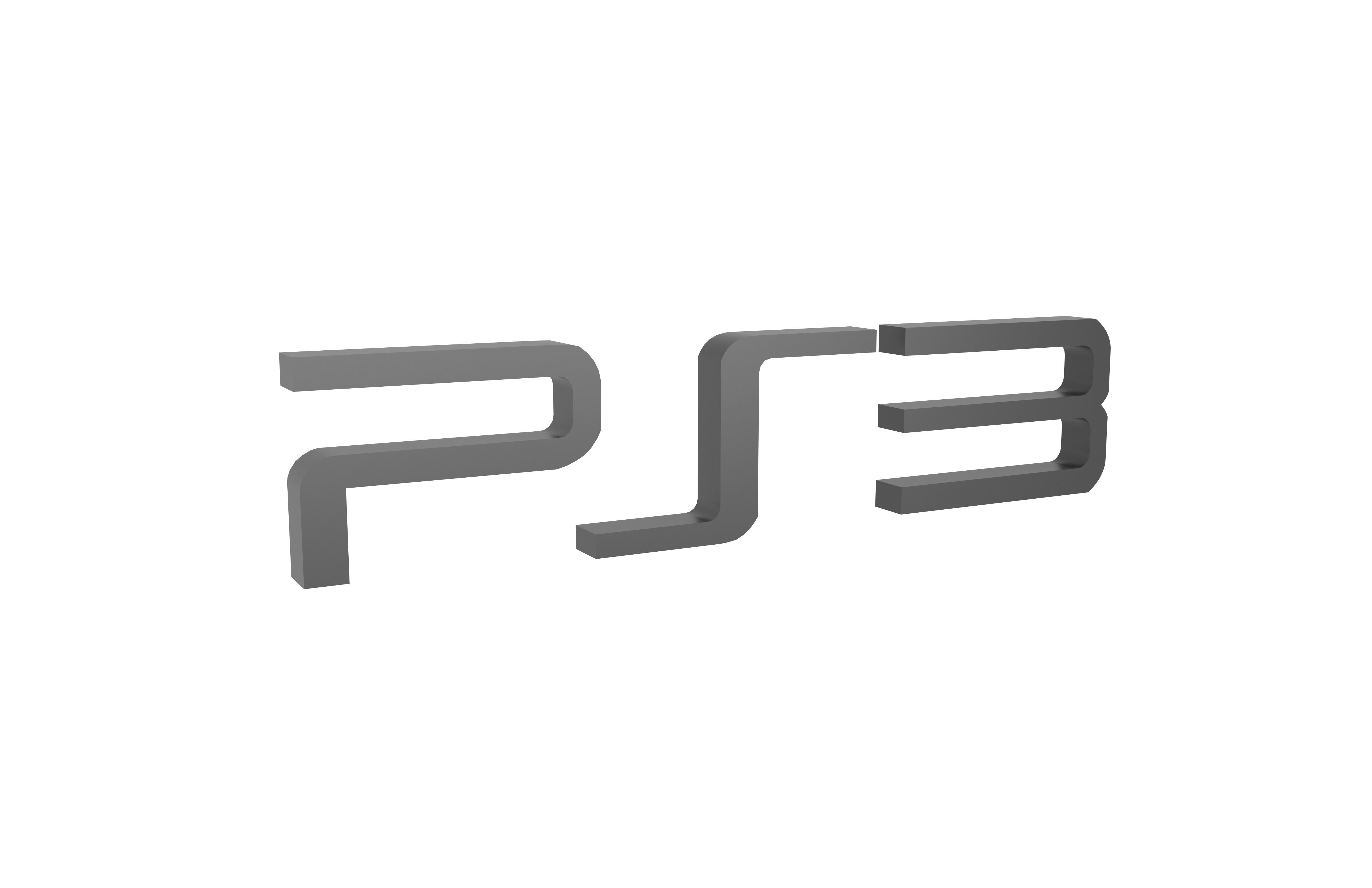 PS3 Logo v1 001 Free low-poly 3D model_4