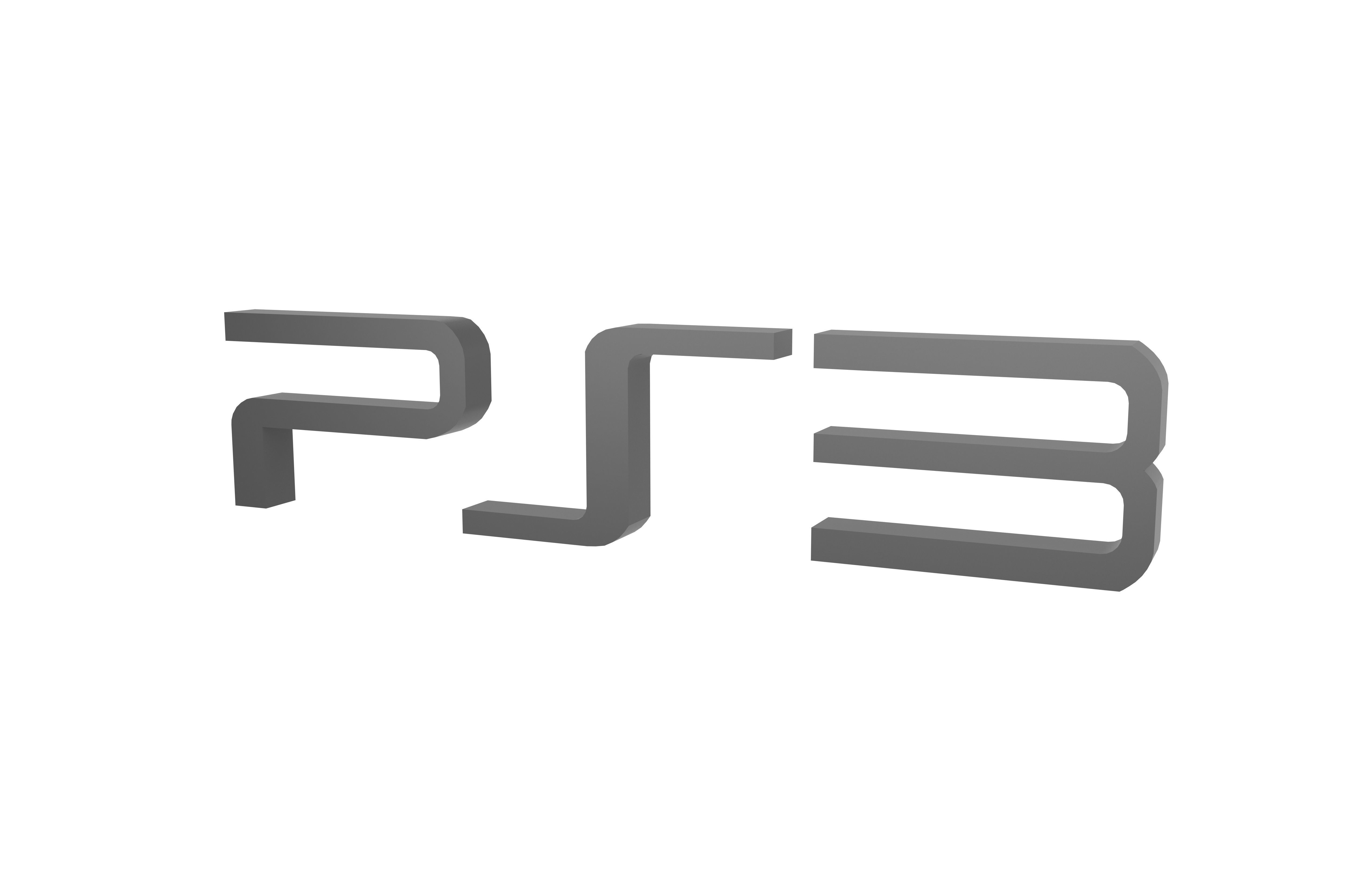 PS3 Logo v1 001 Free low-poly 3D model_3