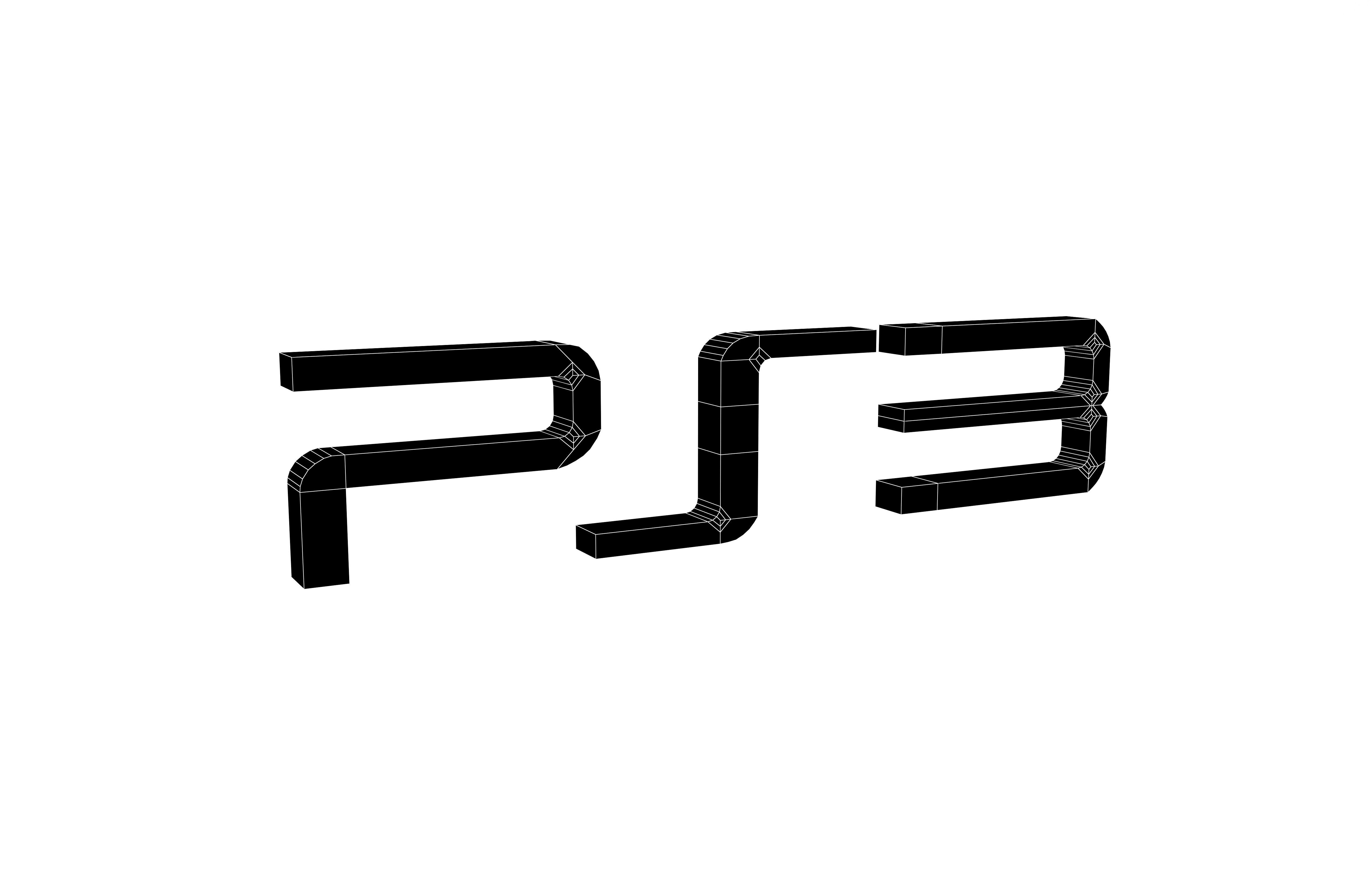 PS3 Logo v1 001 Free low-poly 3D model_6