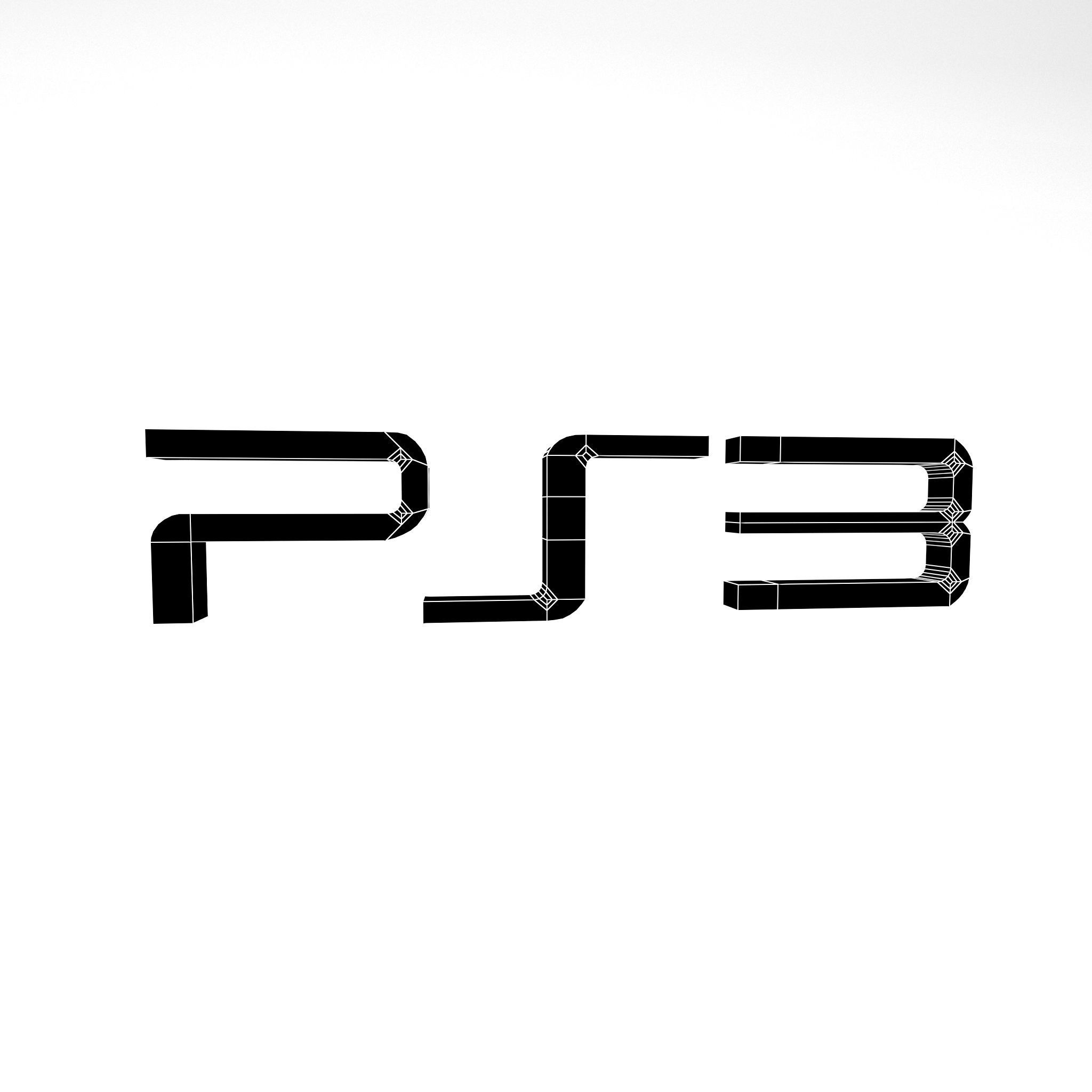 PS3 Logo v1 001 Free low-poly 3D model_7