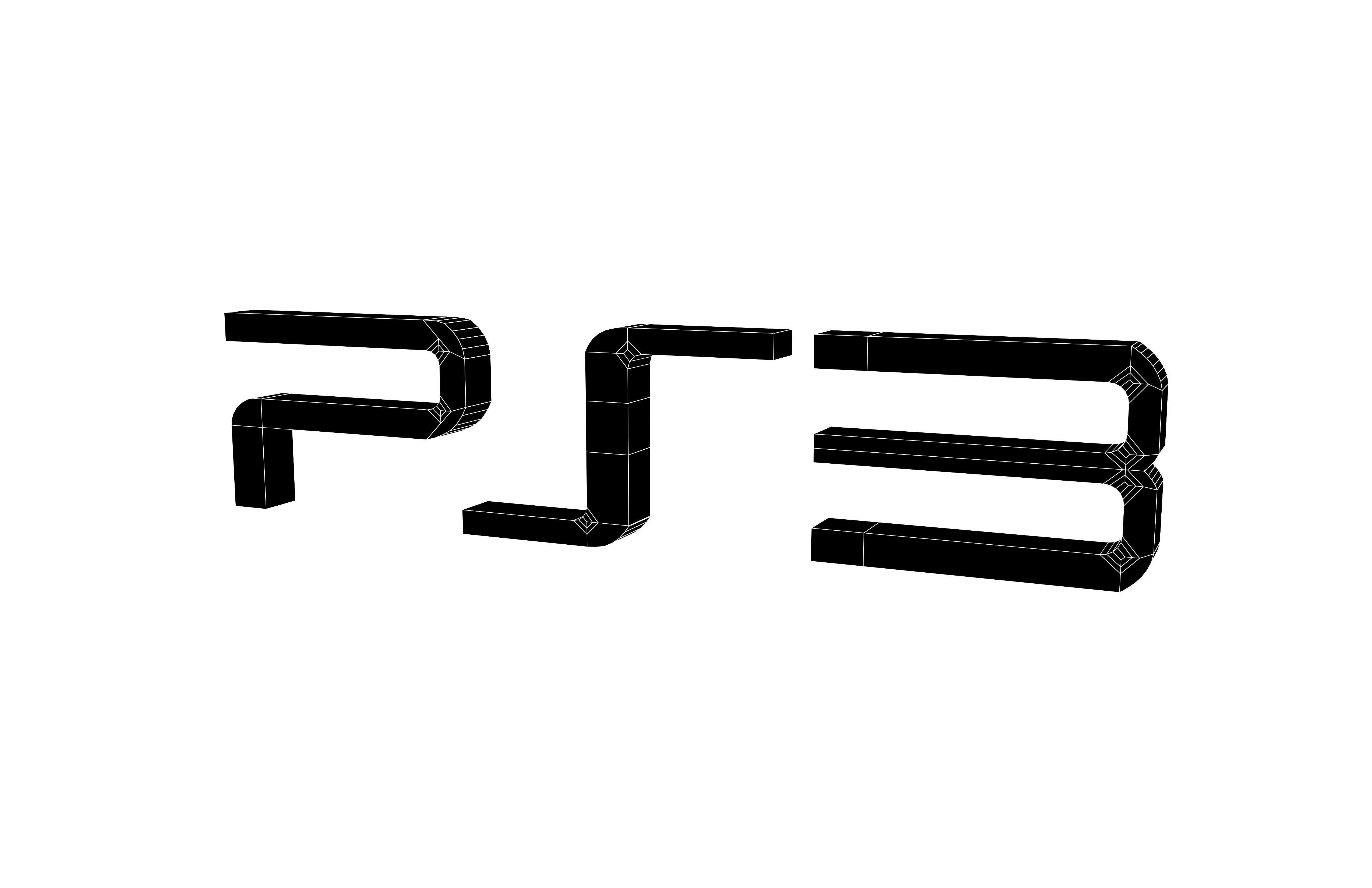 PS3 Logo v1 001 Free low-poly 3D model_8