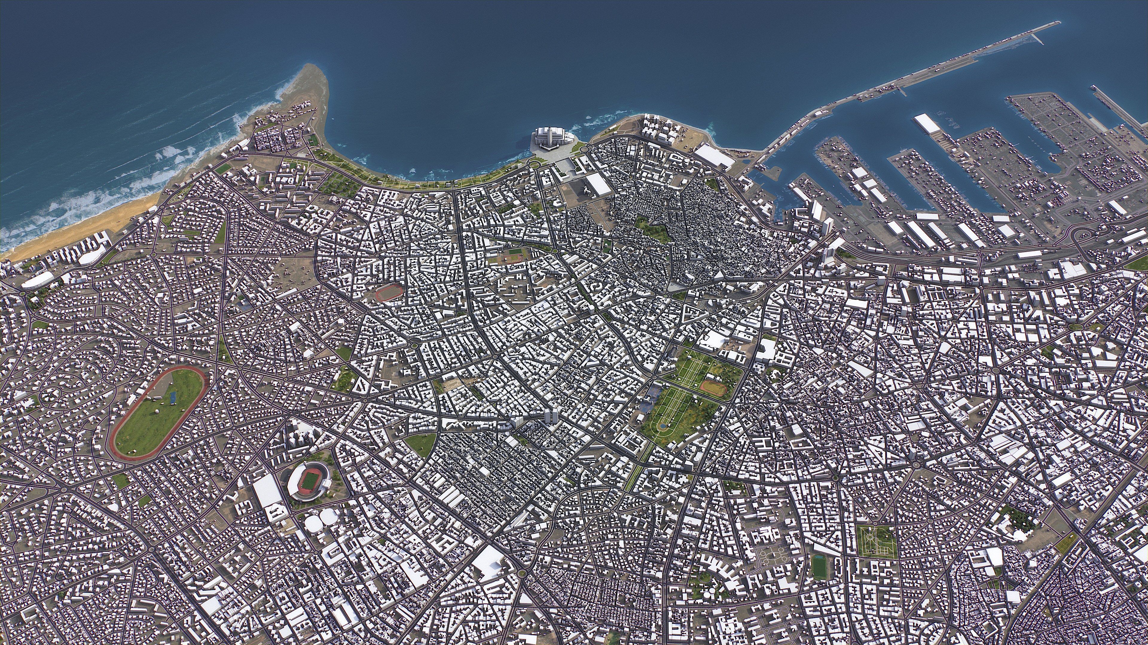 Casablanca - 3D City Model Low-poly 3D model_6