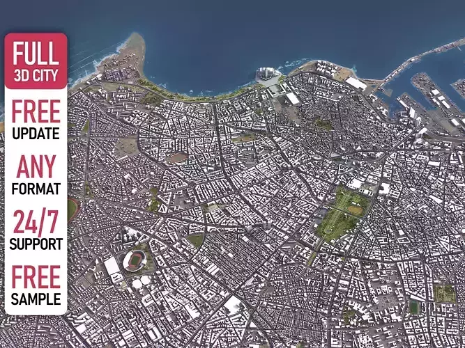 Casablanca - 3D City Model Low-poly 3D model
