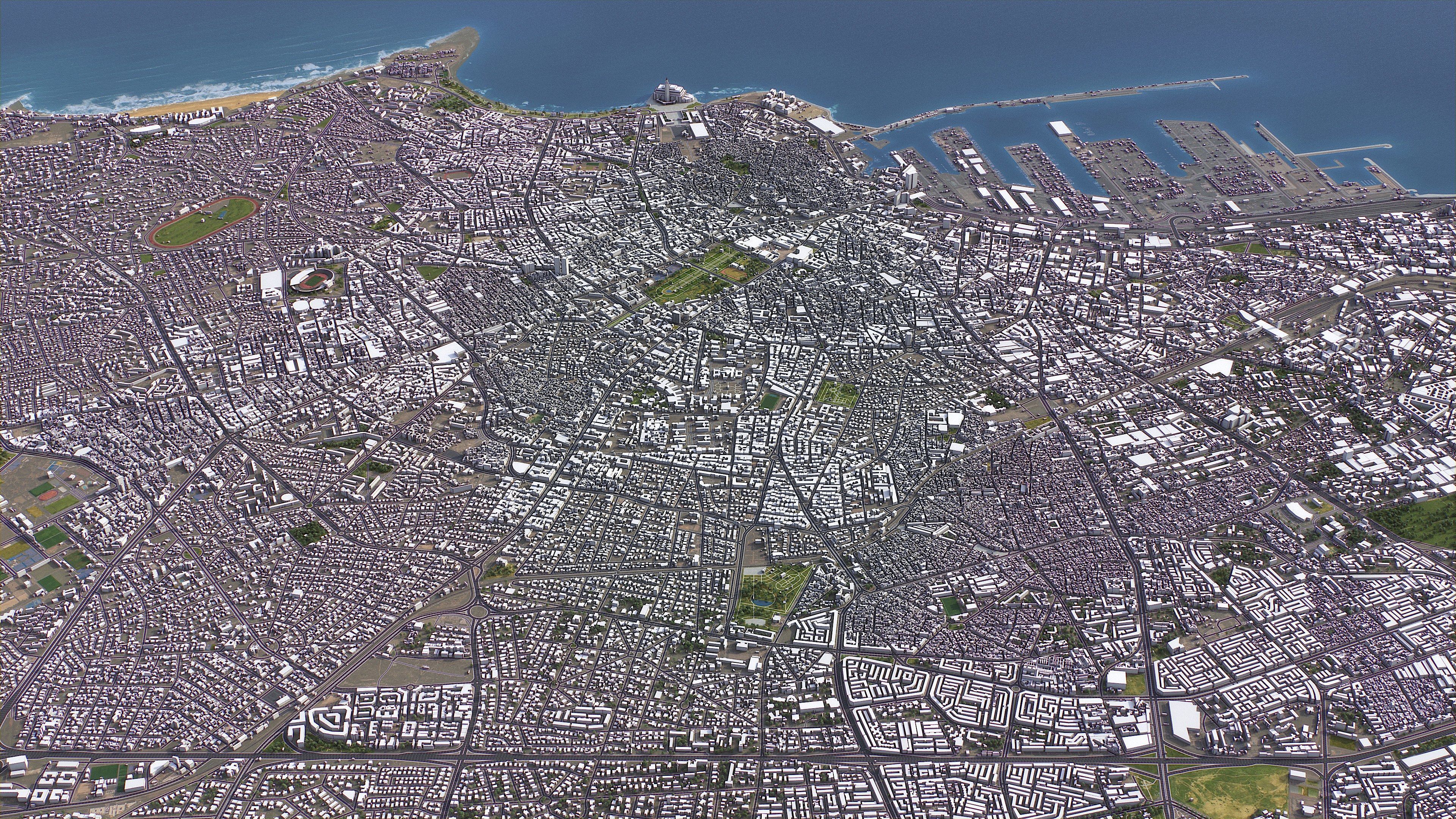 Casablanca - 3D City Model Low-poly 3D model_8