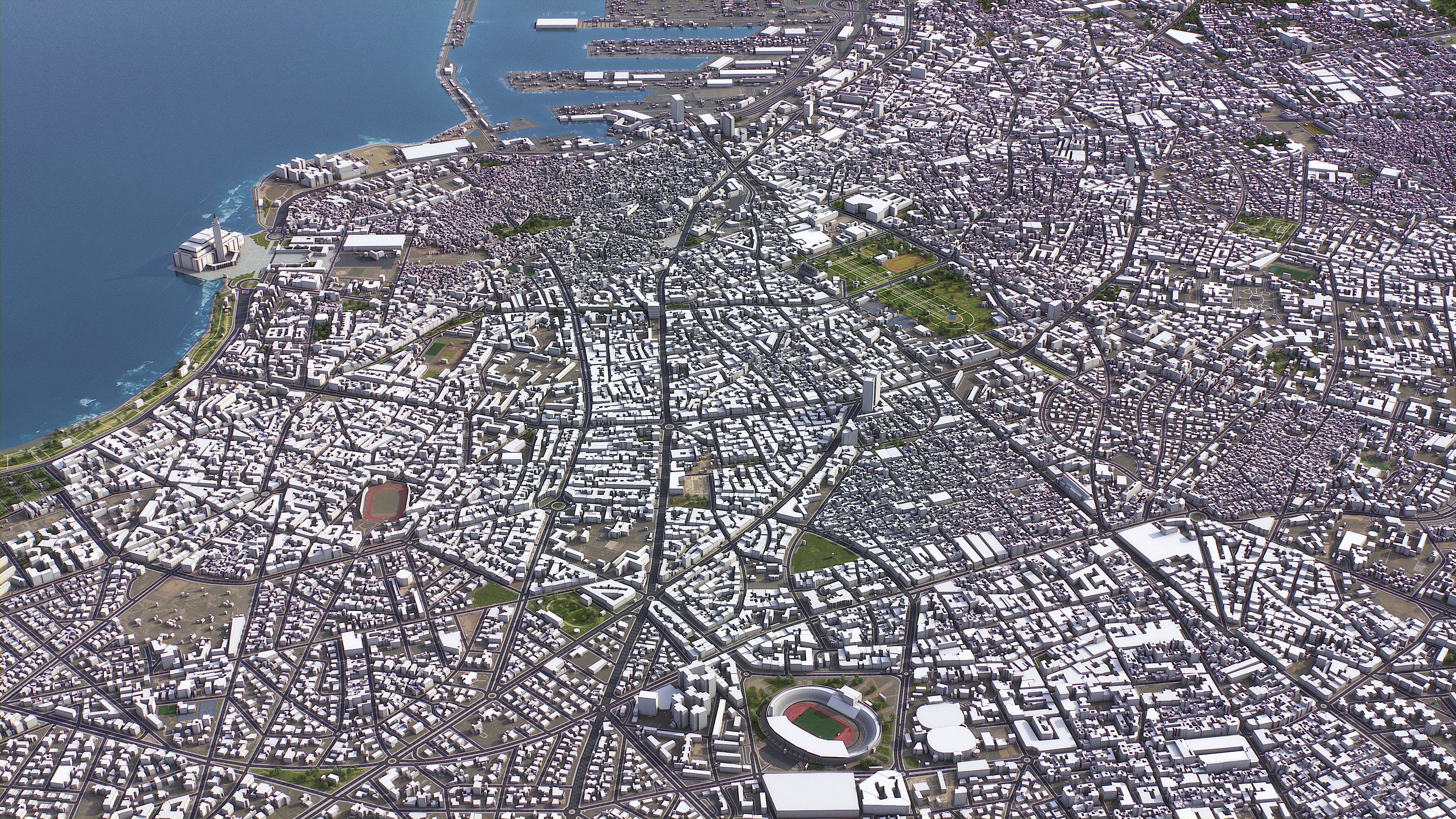 Casablanca - 3D City Model Low-poly 3D model_9