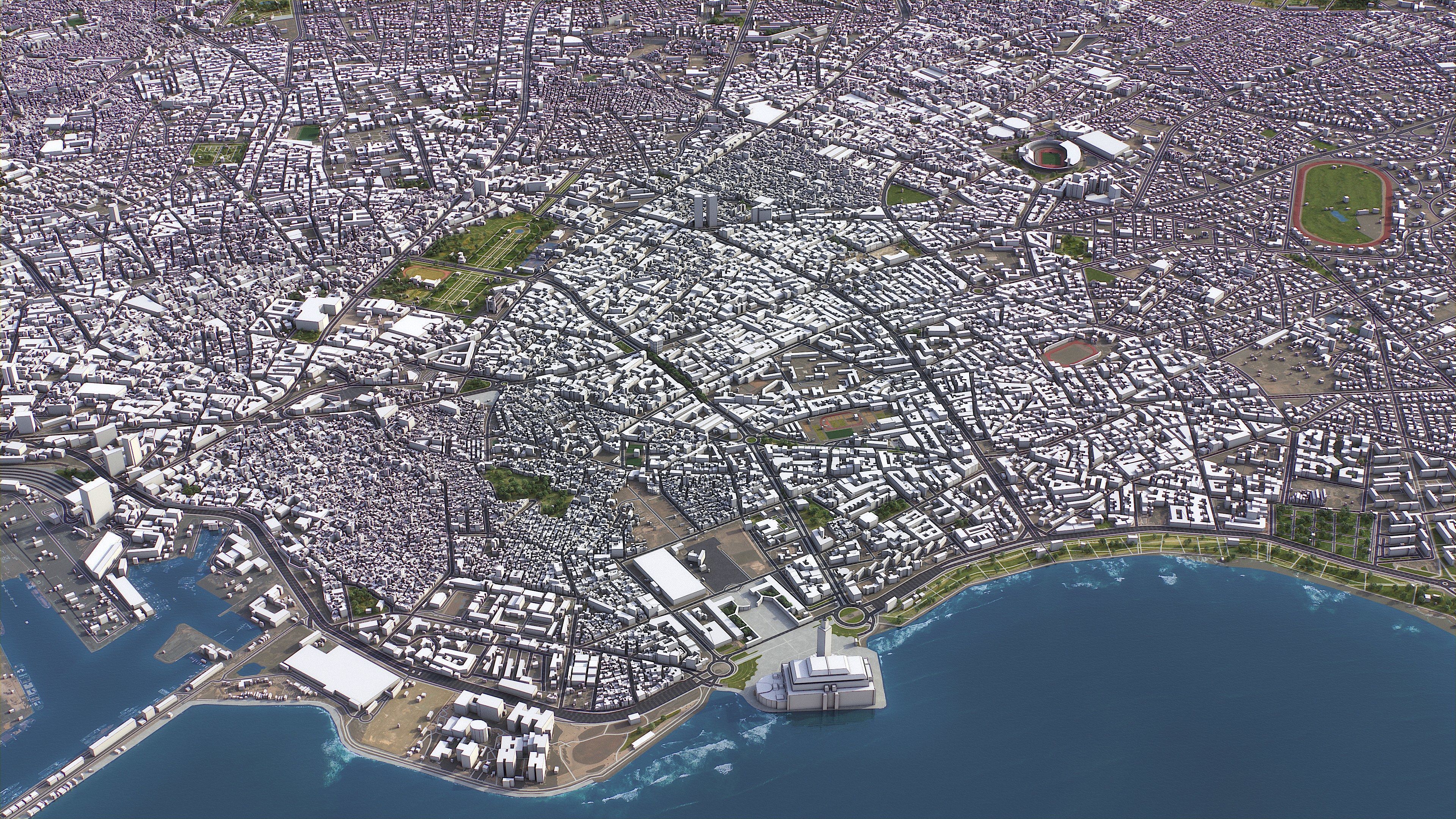 Casablanca - 3D City Model Low-poly 3D model_5