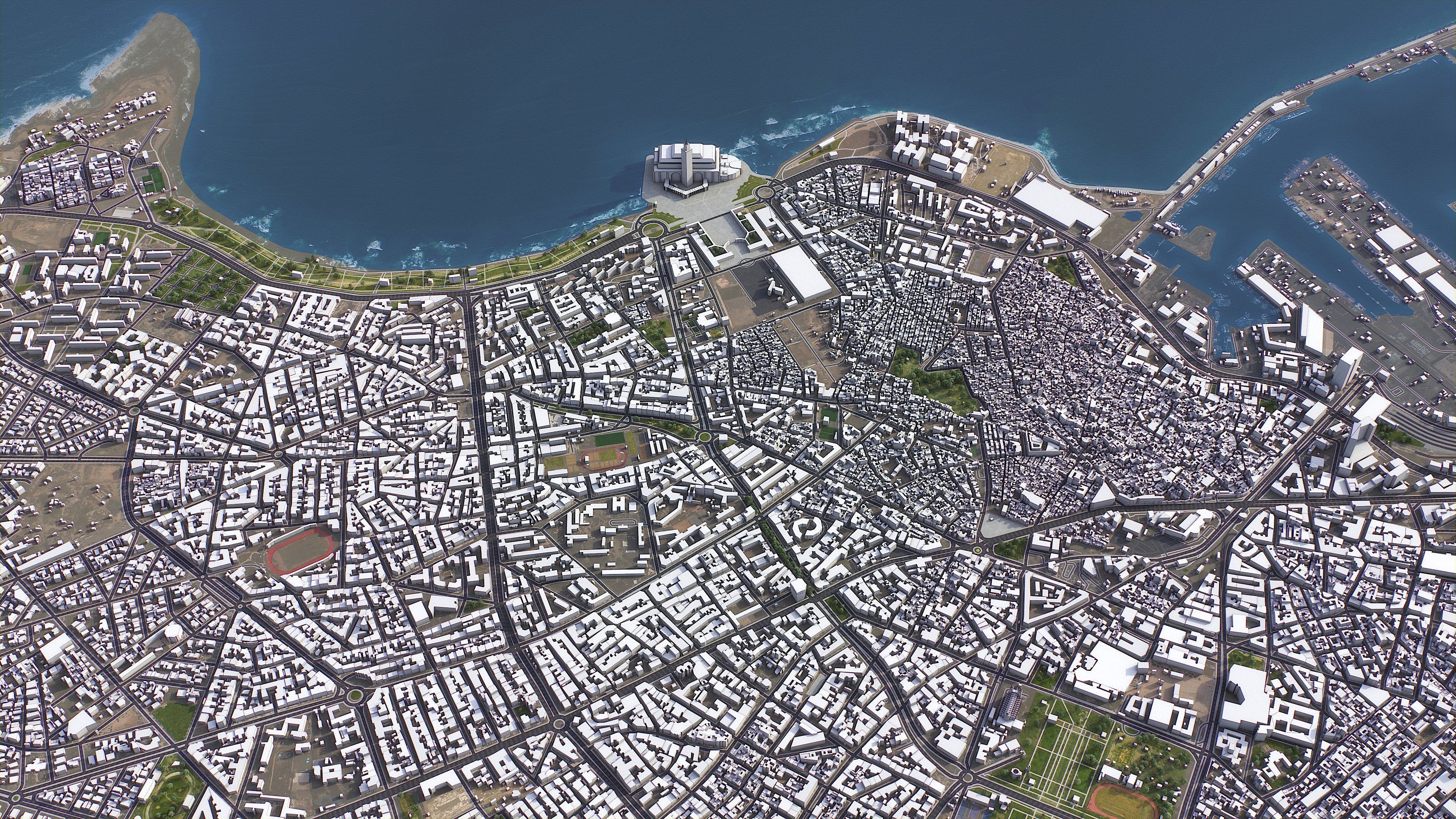 Casablanca - 3D City Model Low-poly 3D model_1