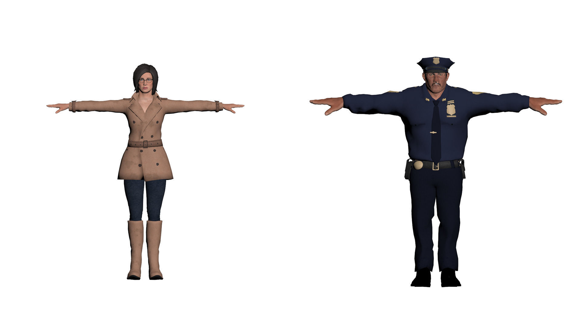 10 characters game ready and Rig Ready Free low-poly 3D model_2