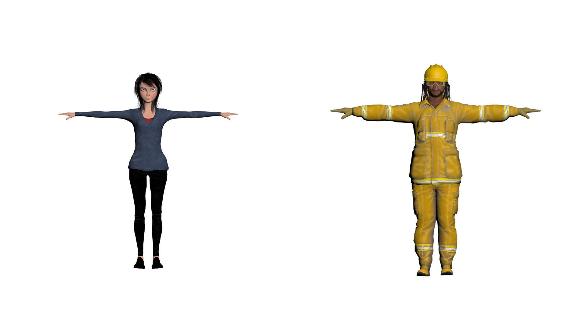 10 characters game ready and Rig Ready Free low-poly 3D model_5