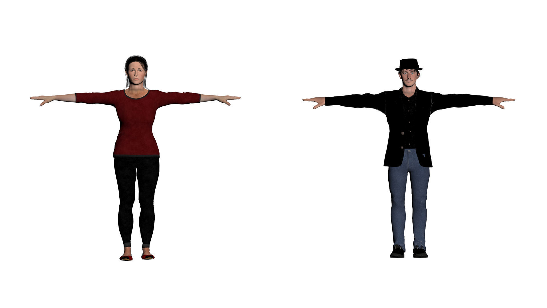 10 characters game ready and Rig Ready Free low-poly 3D model_1