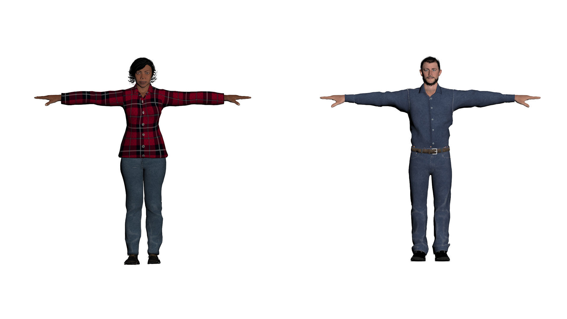 10 characters game ready and Rig Ready Free low-poly 3D model_3