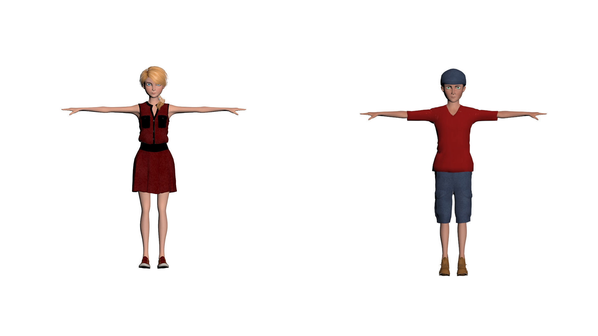 10 characters game ready and Rig Ready Free low-poly 3D model_4