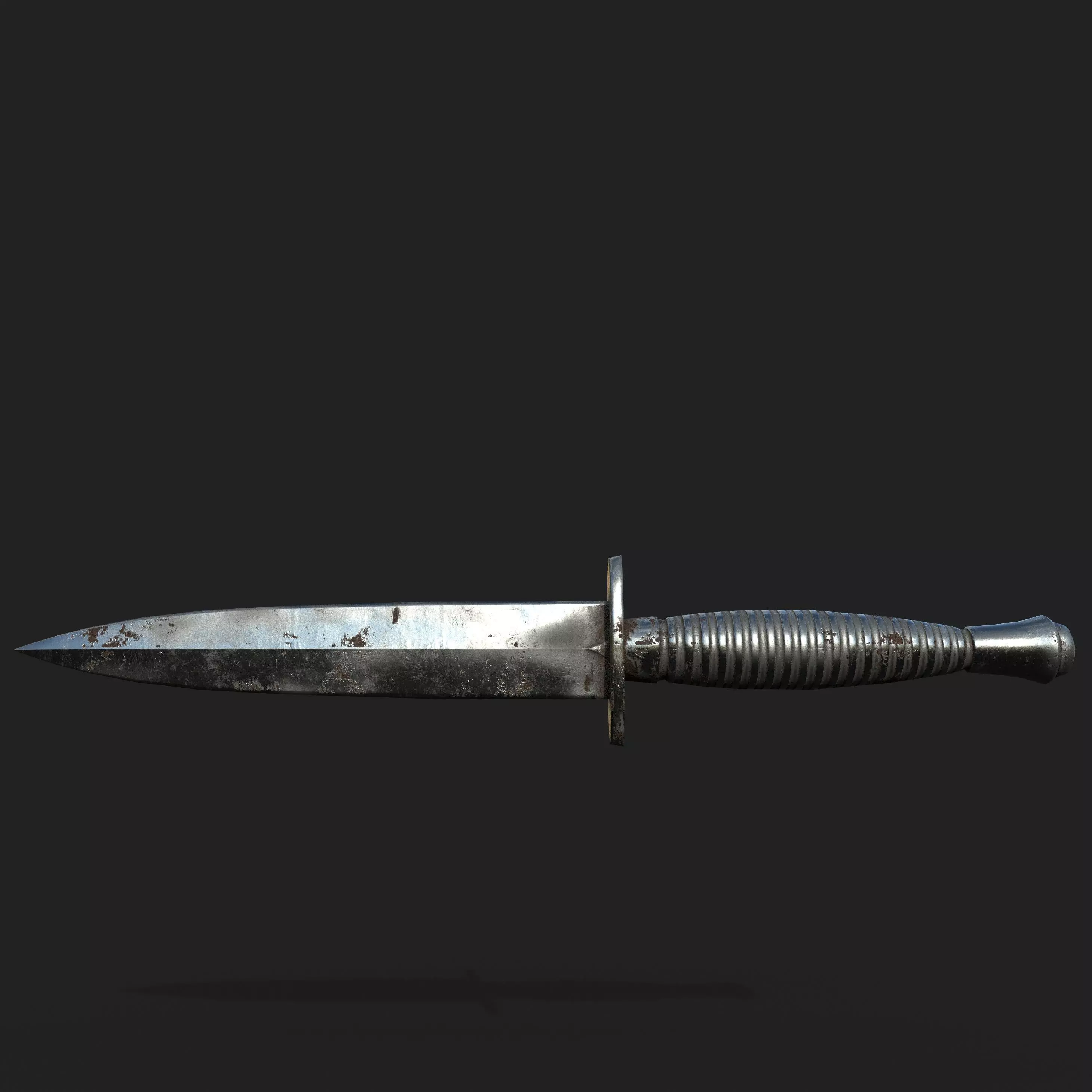 WW2 British commando knife Low-poly 3D model_0