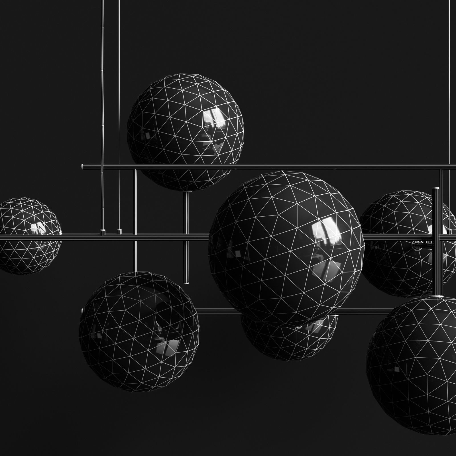 Chandelier Gallotti and Radice Bolle horizontal 3D model_3