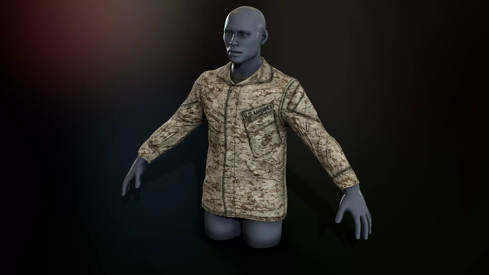 USMC Blouse Low-poly 3D model