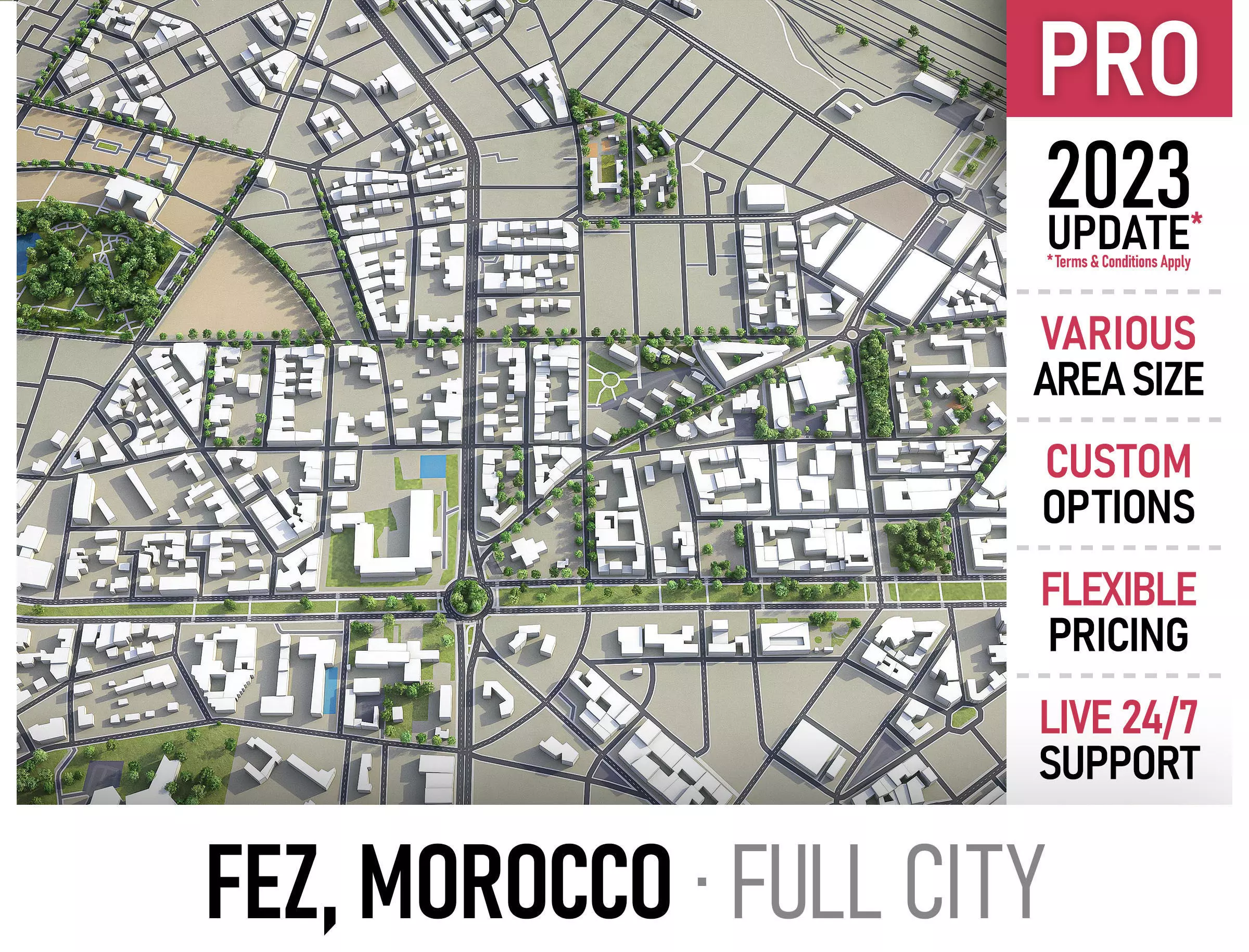 Fez - city  Low-poly 3D model_0