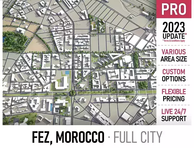 Fez - city  Low-poly 3D model