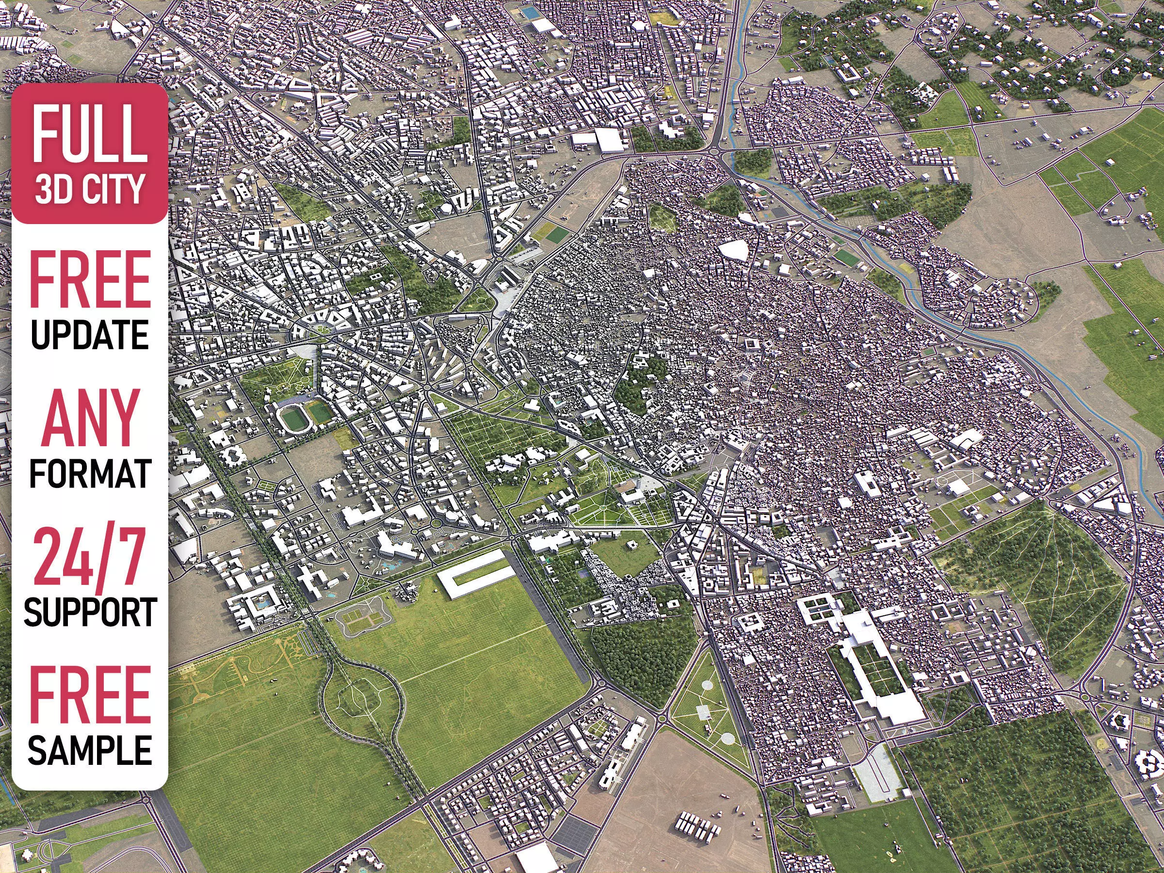 Marrakesh - 3D City Model Low-poly 3D model_0