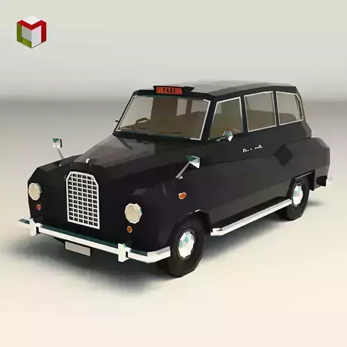 Low Poly Taxi Cab 03 Low-poly 3D model