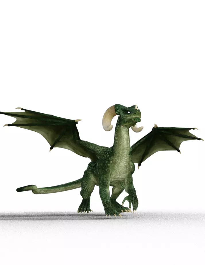 Dragon with horn Free low-poly 3D model
