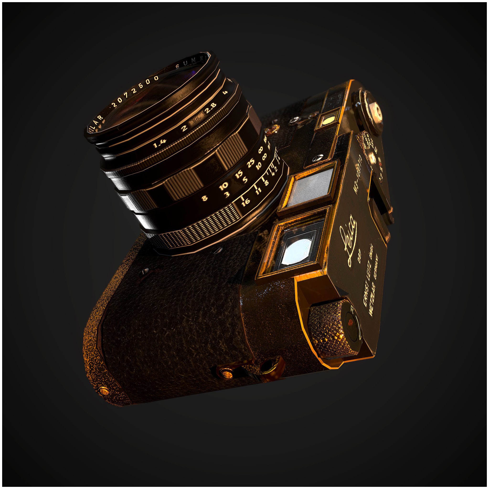 Old DSLR Camera  Low-poly 3D model_2