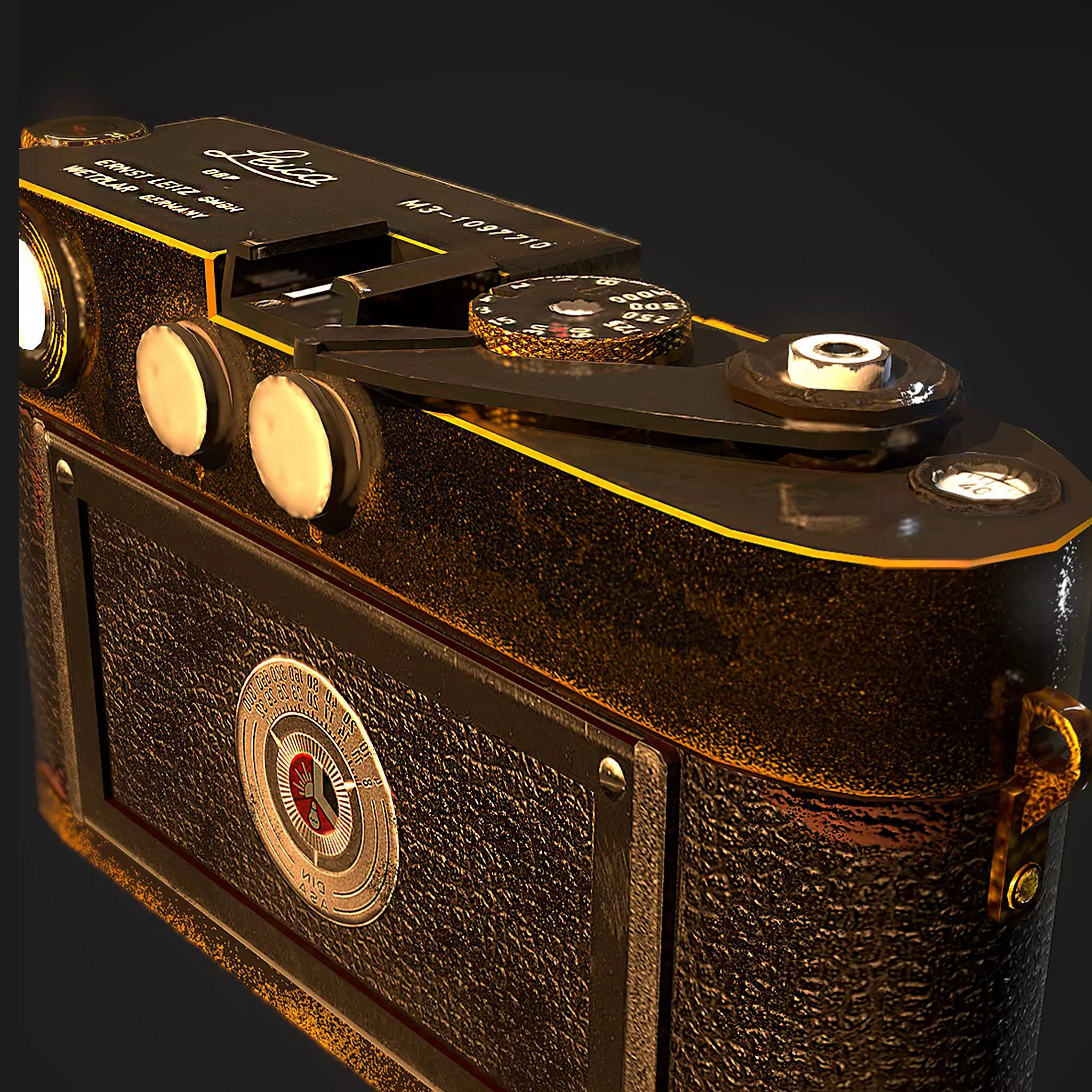 Old DSLR Camera  Low-poly 3D model_0