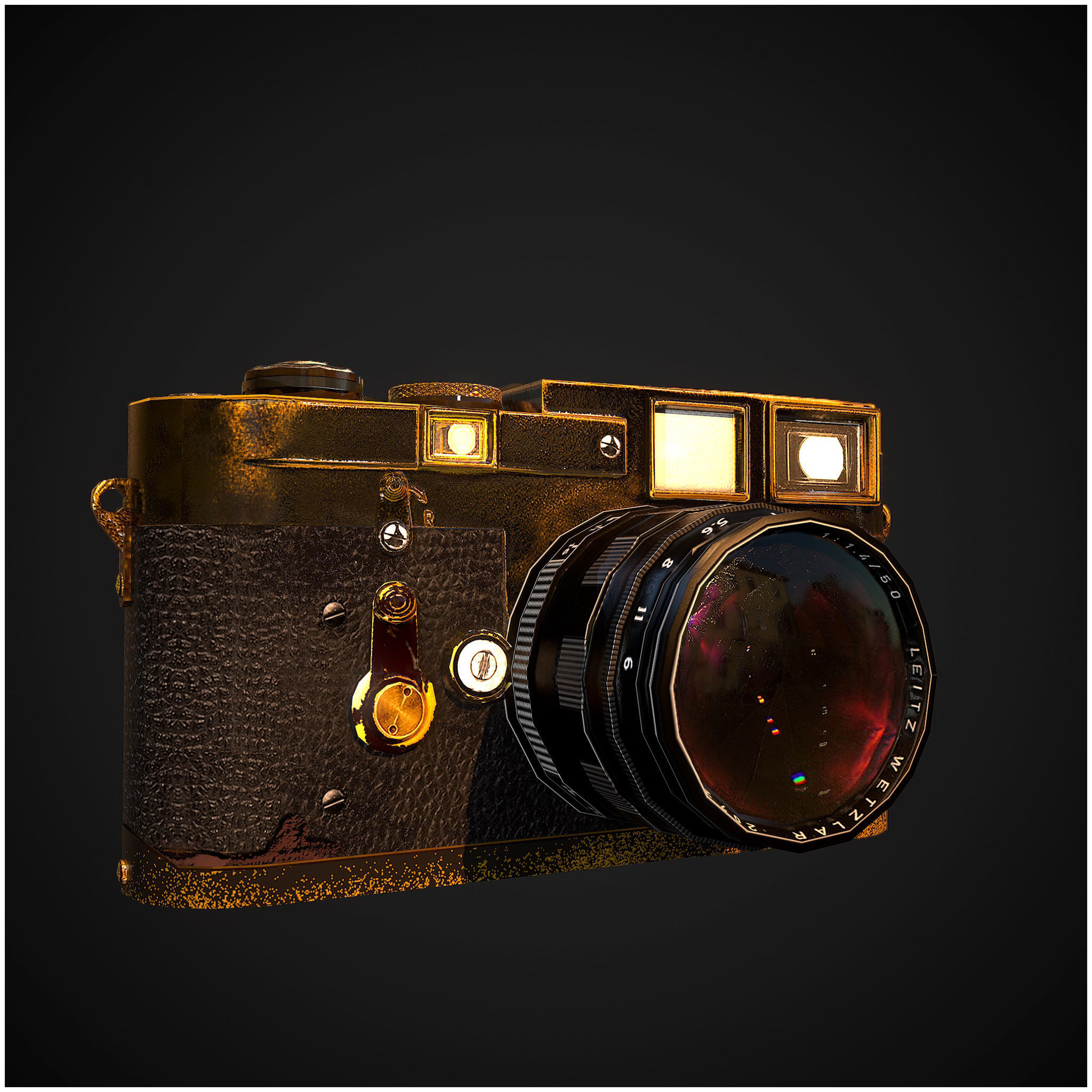 Old DSLR Camera  Low-poly 3D model_4