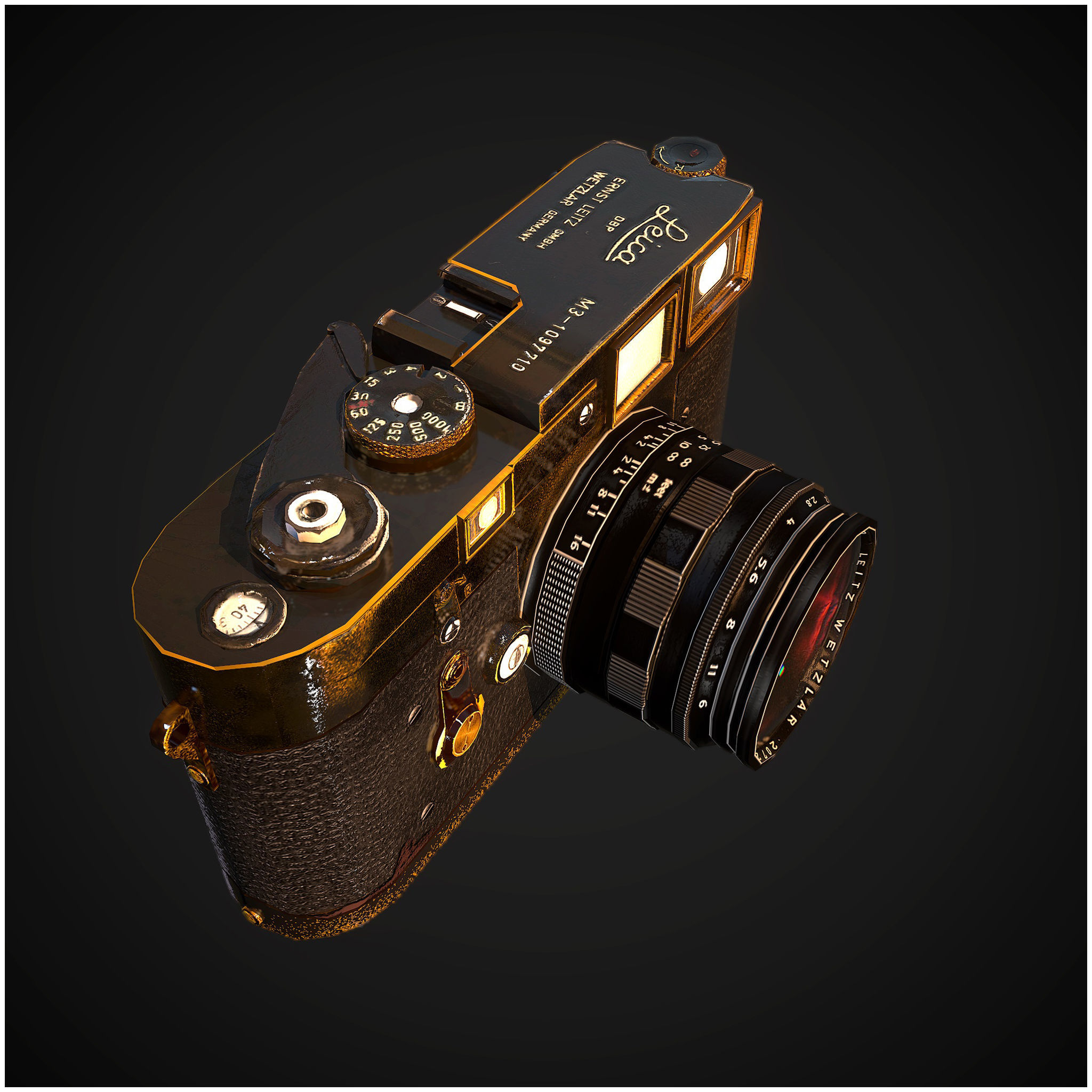 Old DSLR Camera  Low-poly 3D model_3