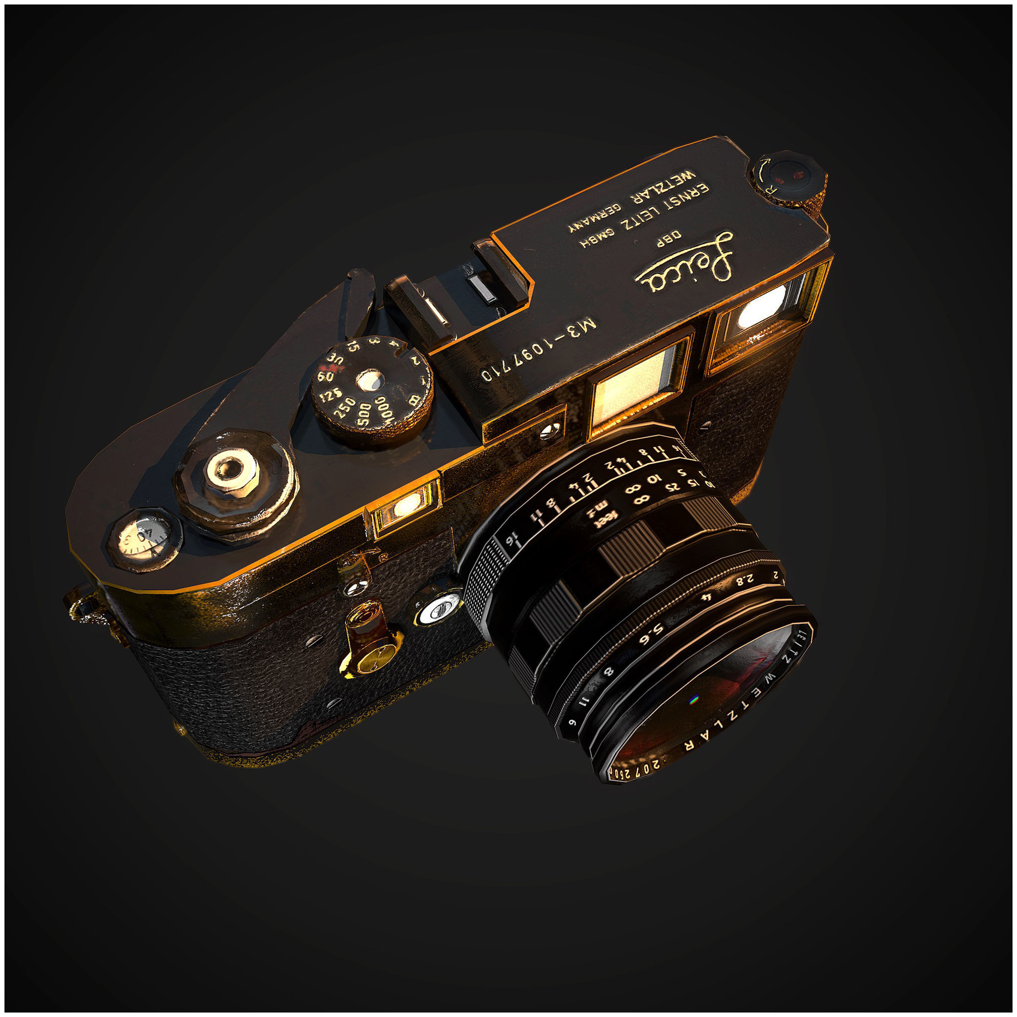 Old DSLR Camera  Low-poly 3D model_1