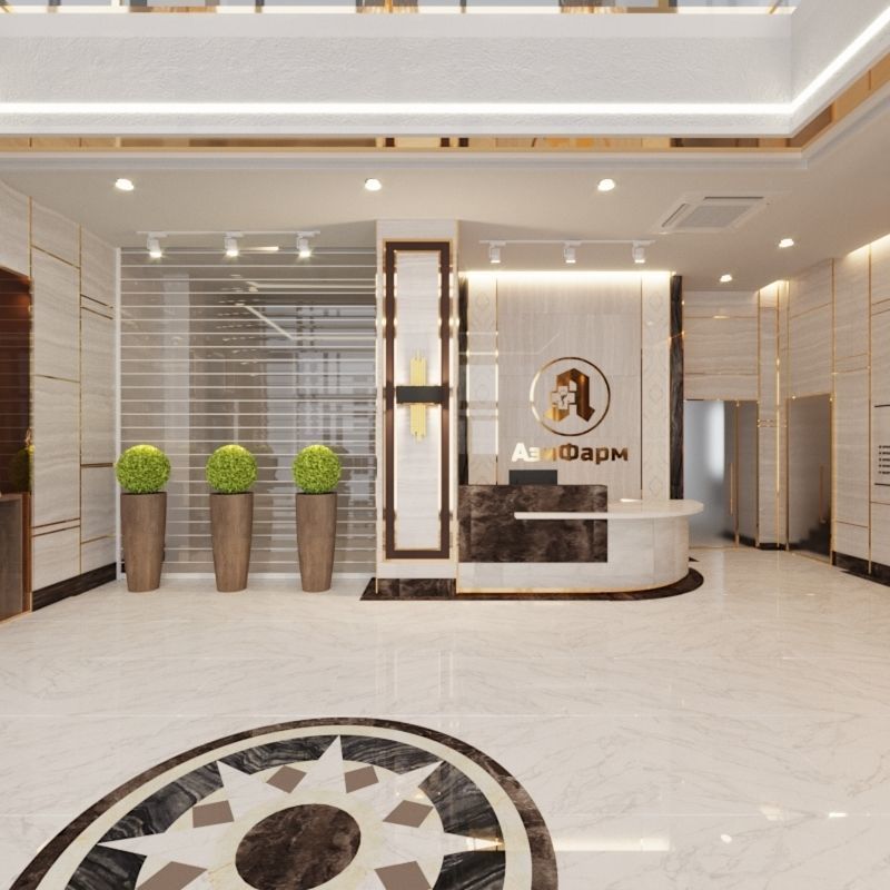 Reception and Lobby with mtl 3D model_5