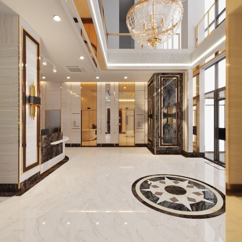 Reception and Lobby with mtl 3D model_1