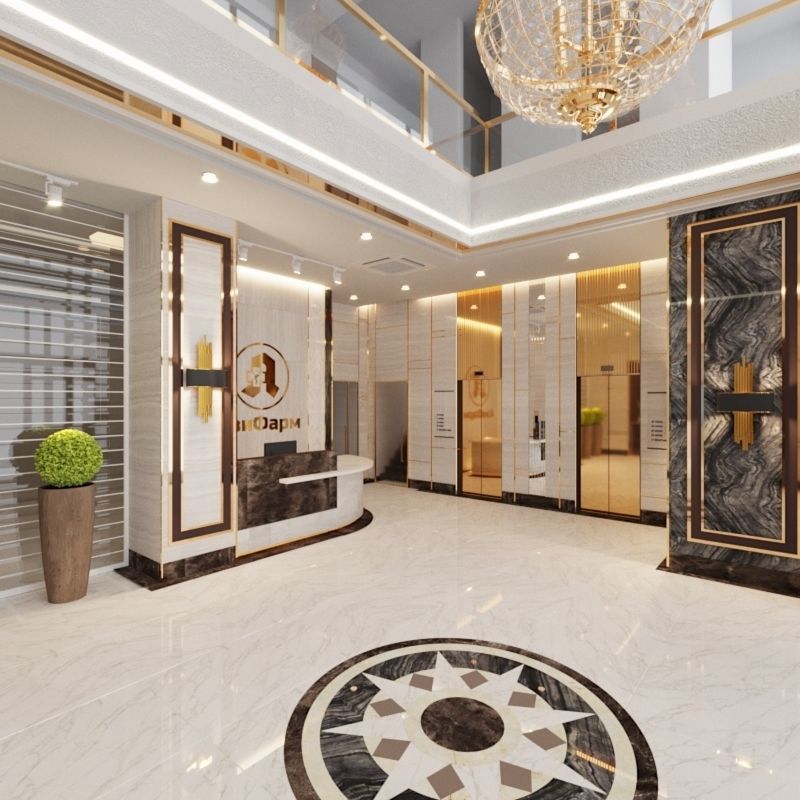 Reception and Lobby with mtl 3D model_3